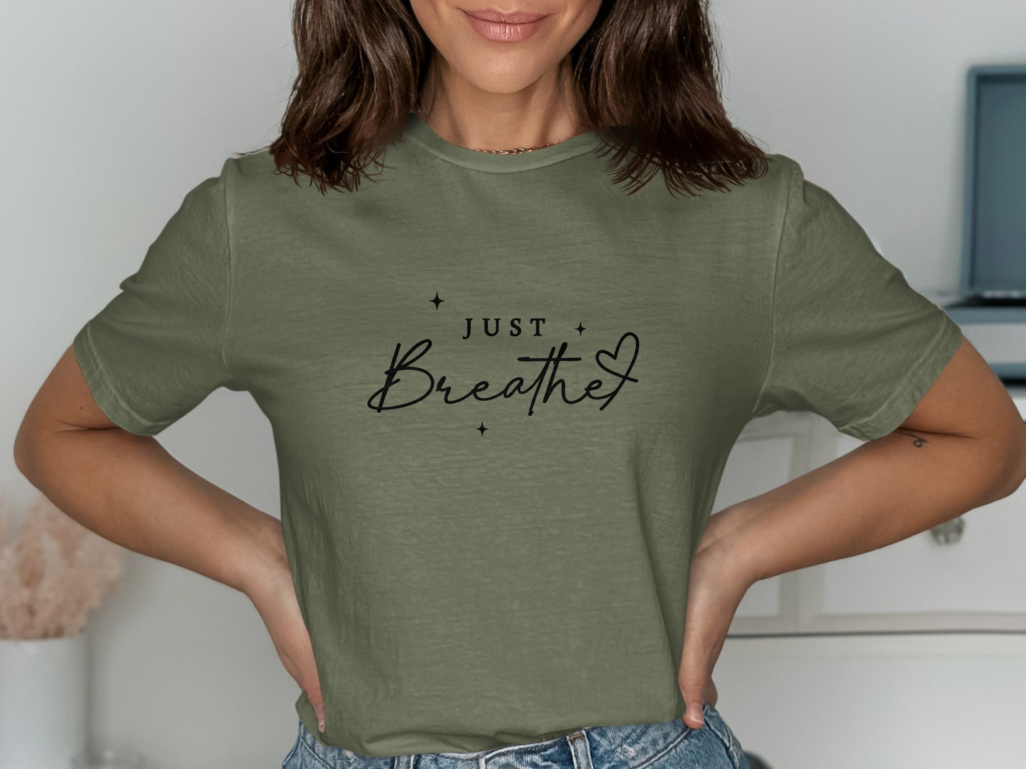 Just Breathe Graphic T-Shirt motivational product type