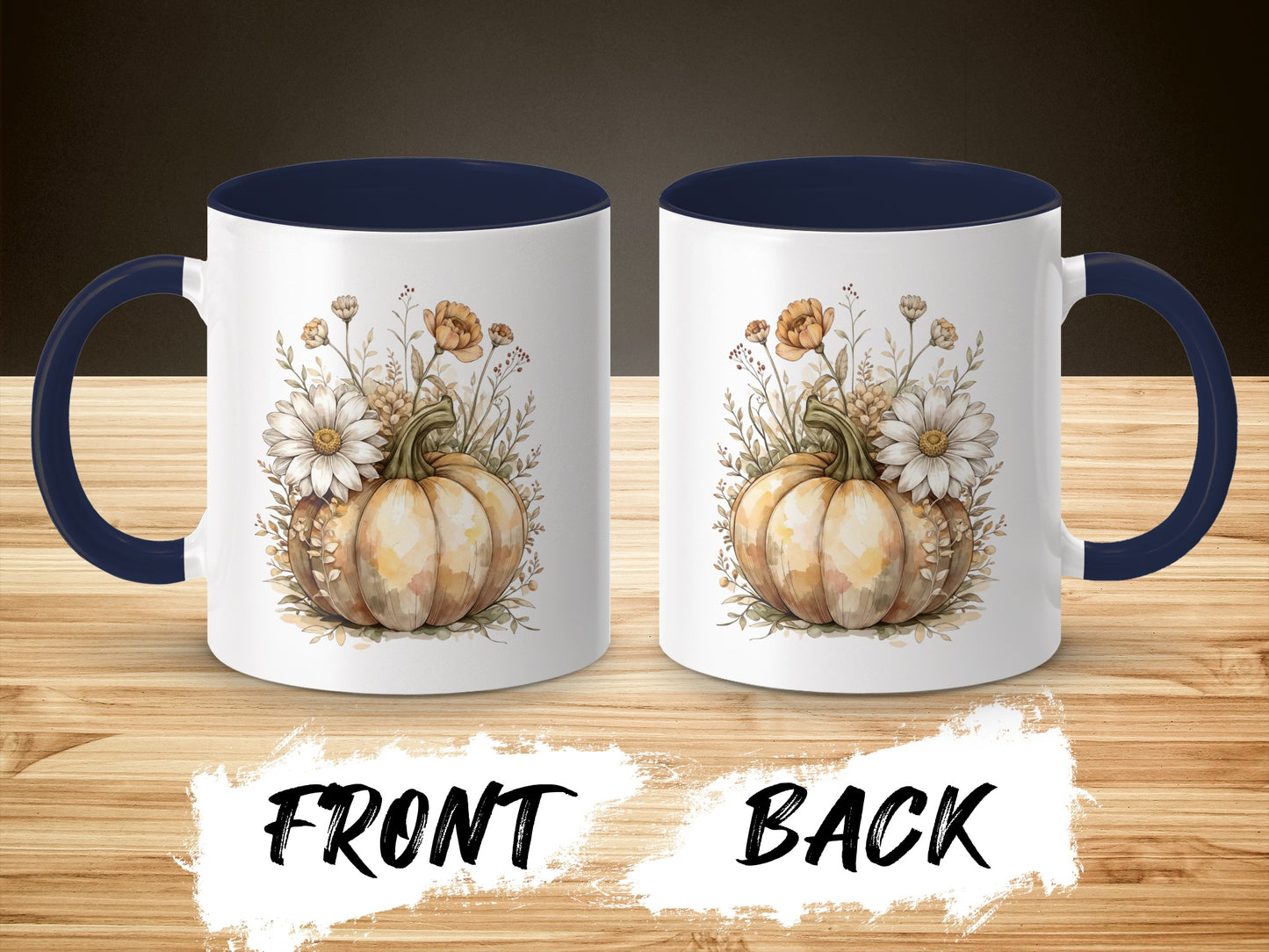 Fall Pumpkin Floral Mug Perfect Gift Ceramic Coffee product