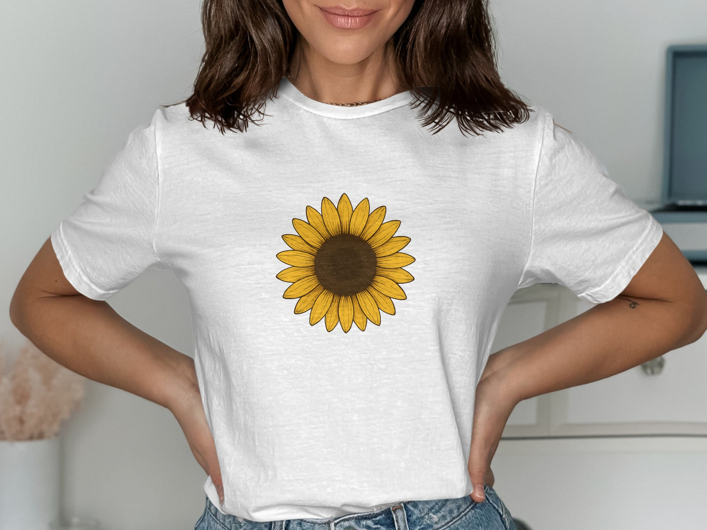 Sunflower Graphic White Casual T-shirt Product