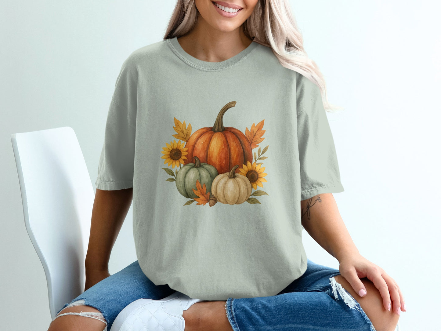 Autumn Harvest Pumpkin Sunflower Graphic Tee product type