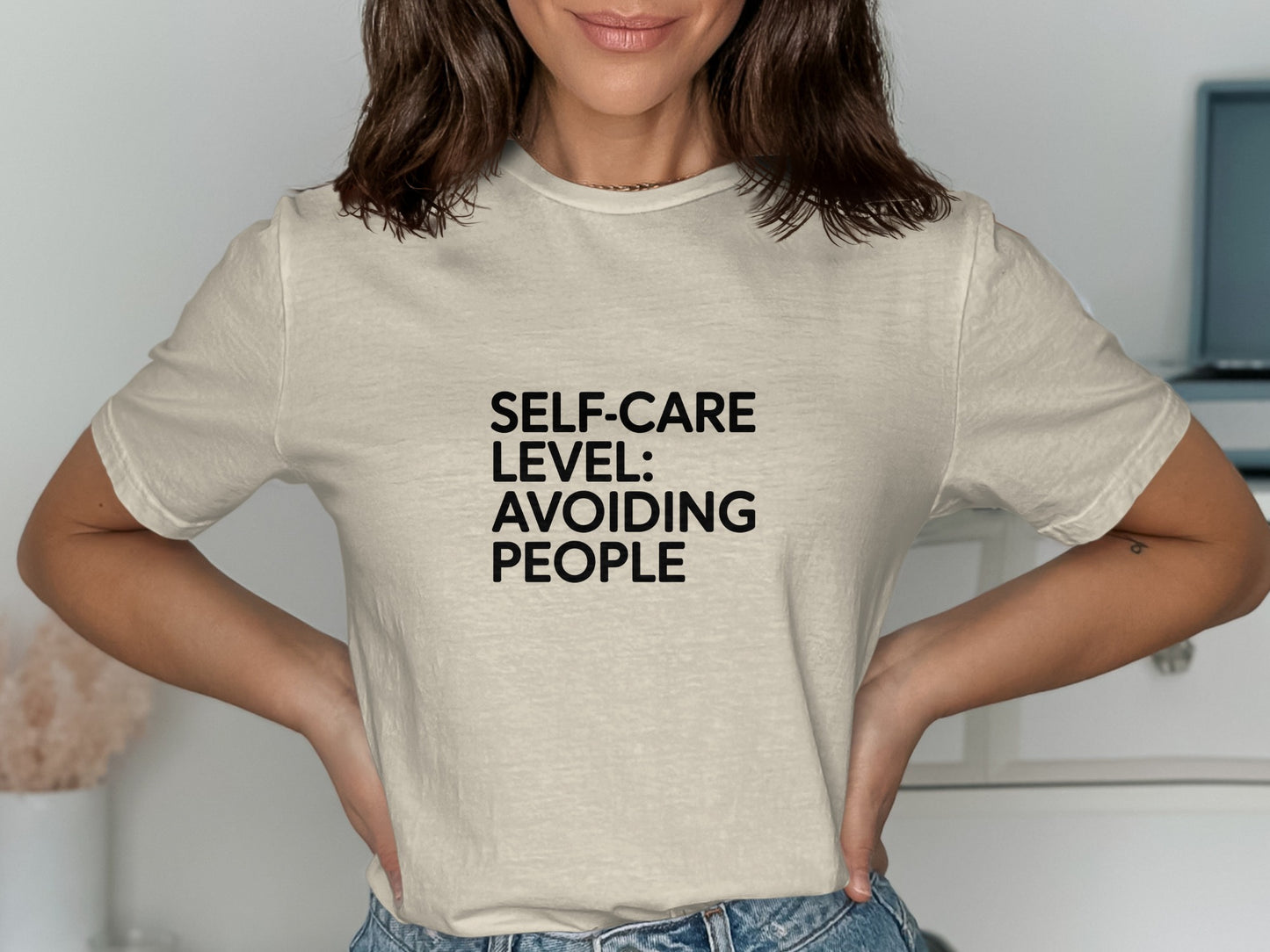 Self-Care Level Avoiding People Graphic Tee product