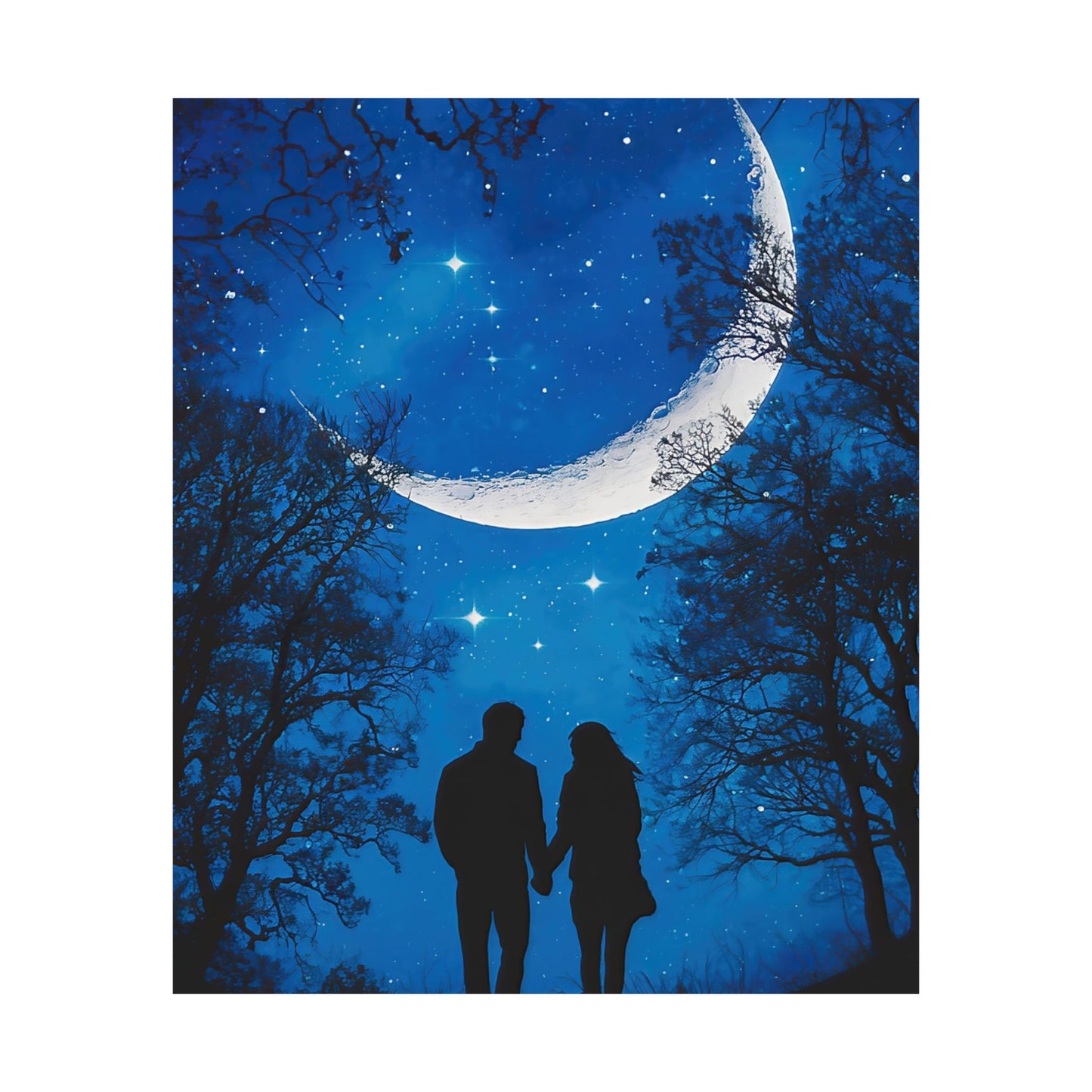 Couple Under The Moon Poster