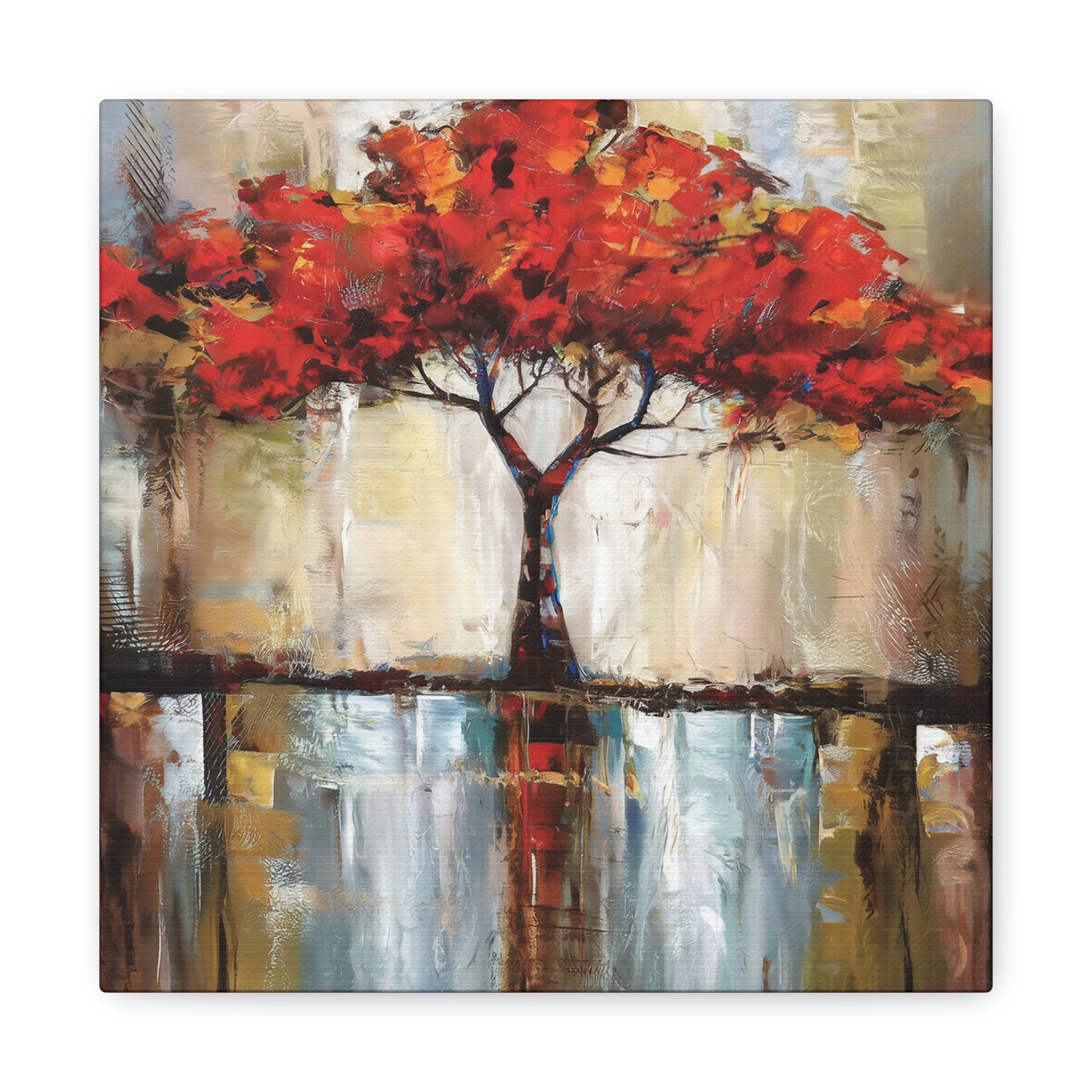 Fall Tree Oil Painting Canvas Wall Art