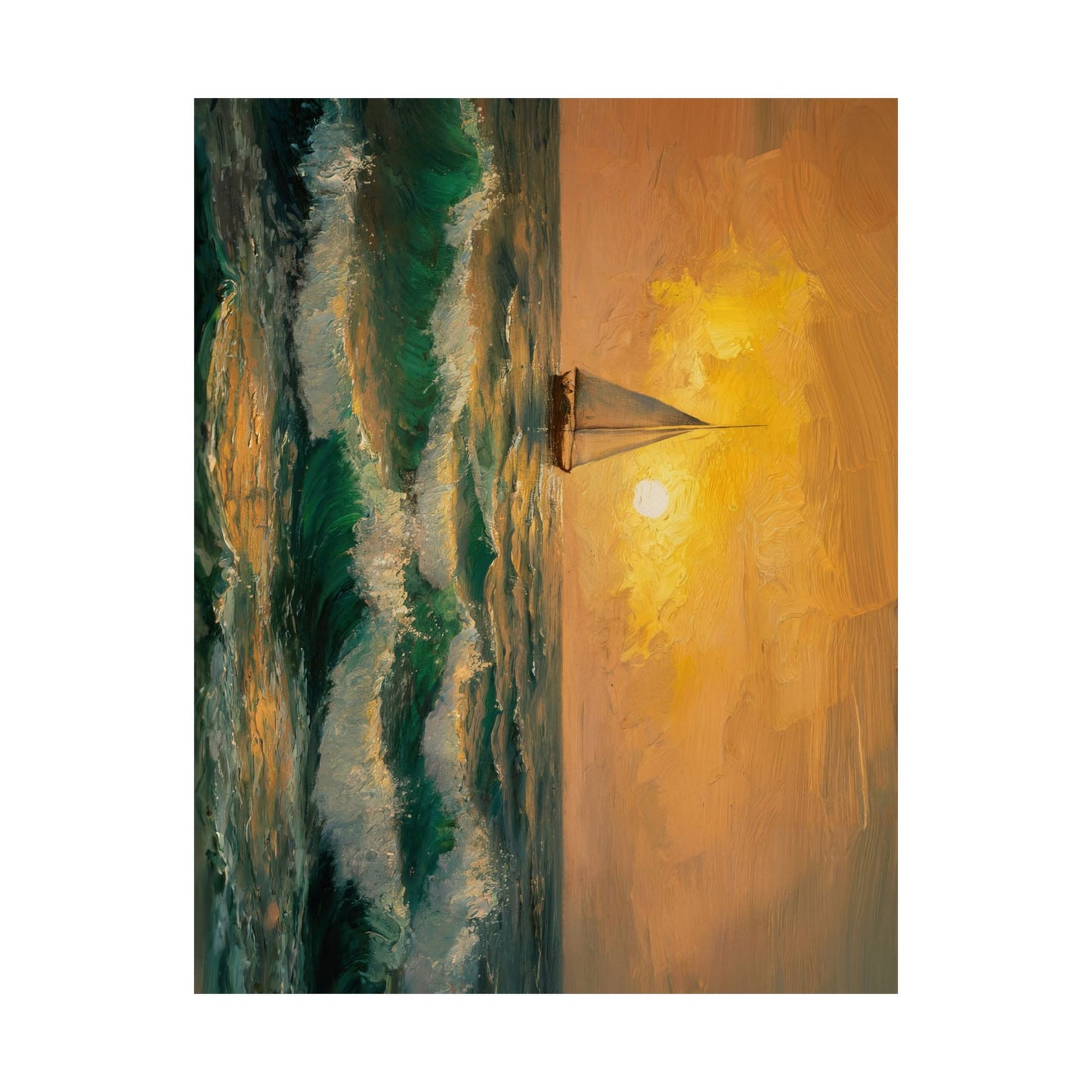 Sailboat At Sunset Poster