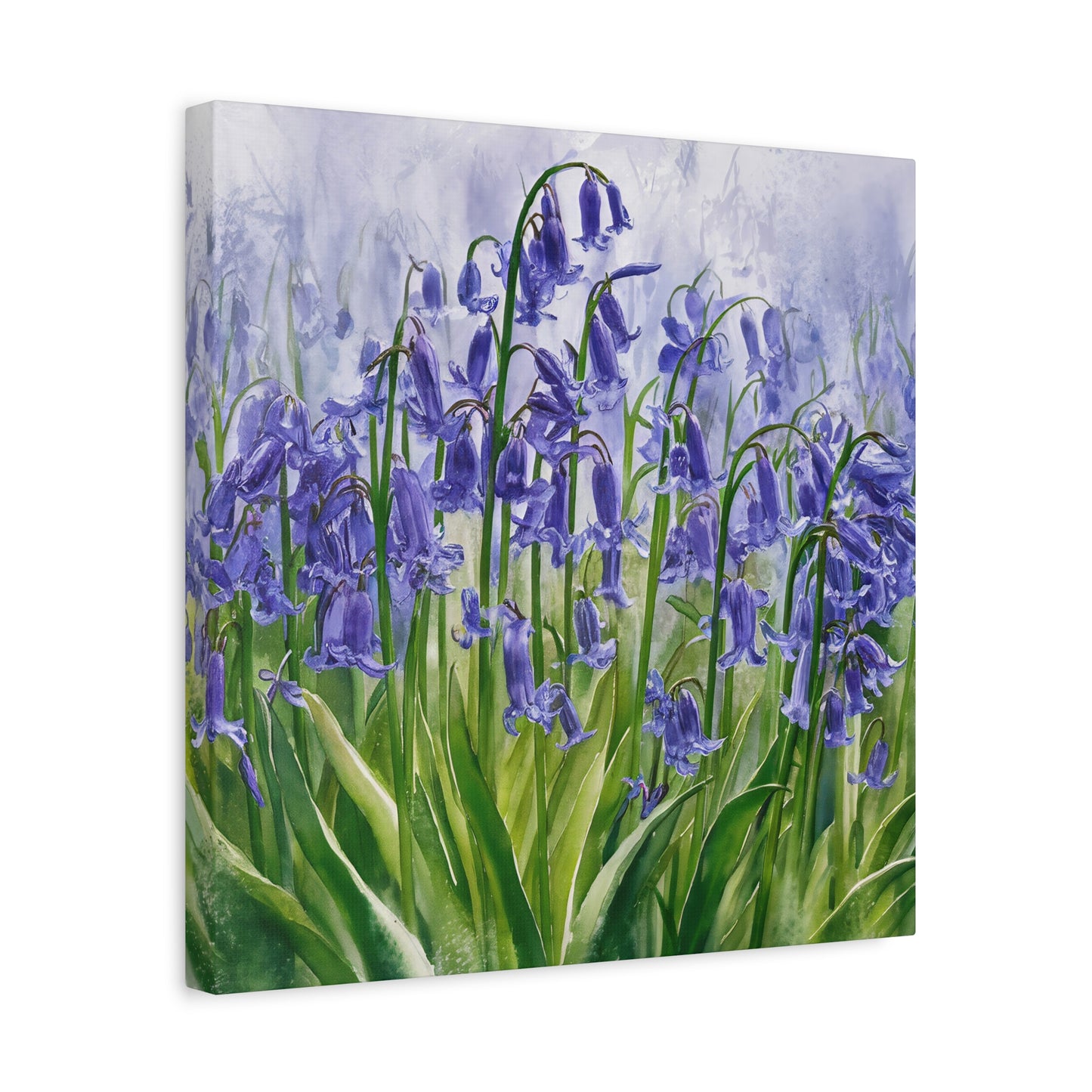 Bluebell Flowers Watercolor Canvas Wall Art