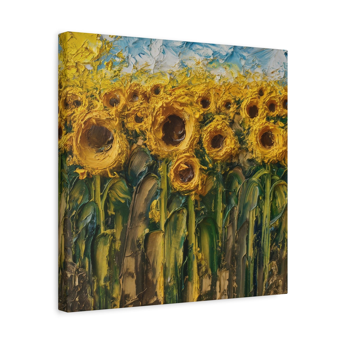 Field Of Sunflowers On A Sunny Day Oil Painting Canvas Wall Art