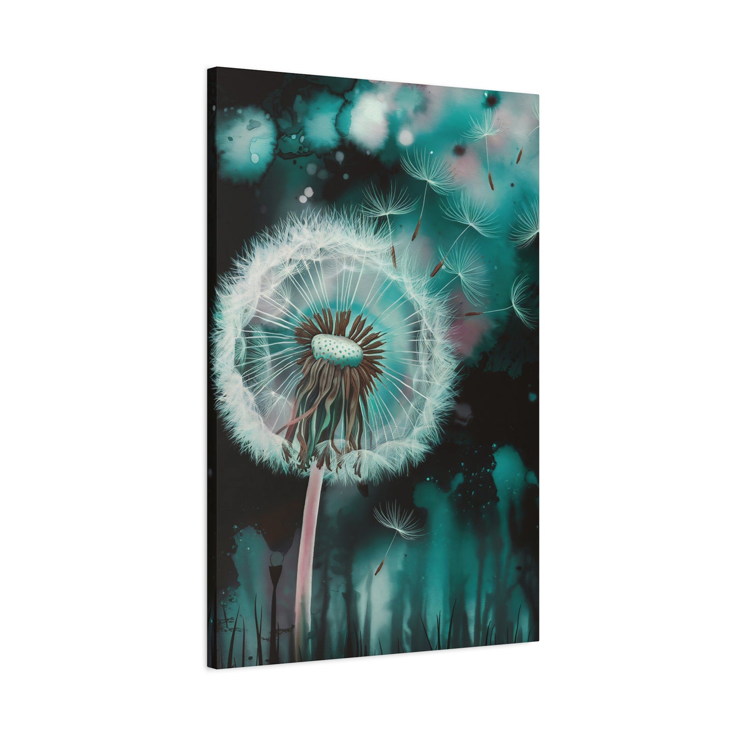 Dandelion Seeds Blowing Away Canvas Wall Art