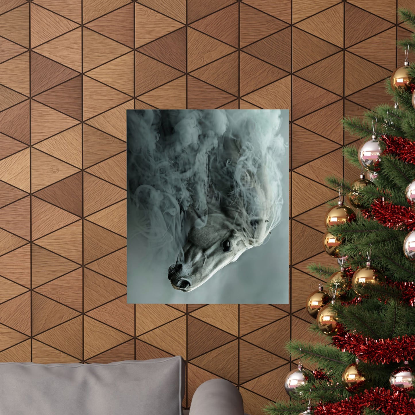 Ethereal Horse In Mist Poster