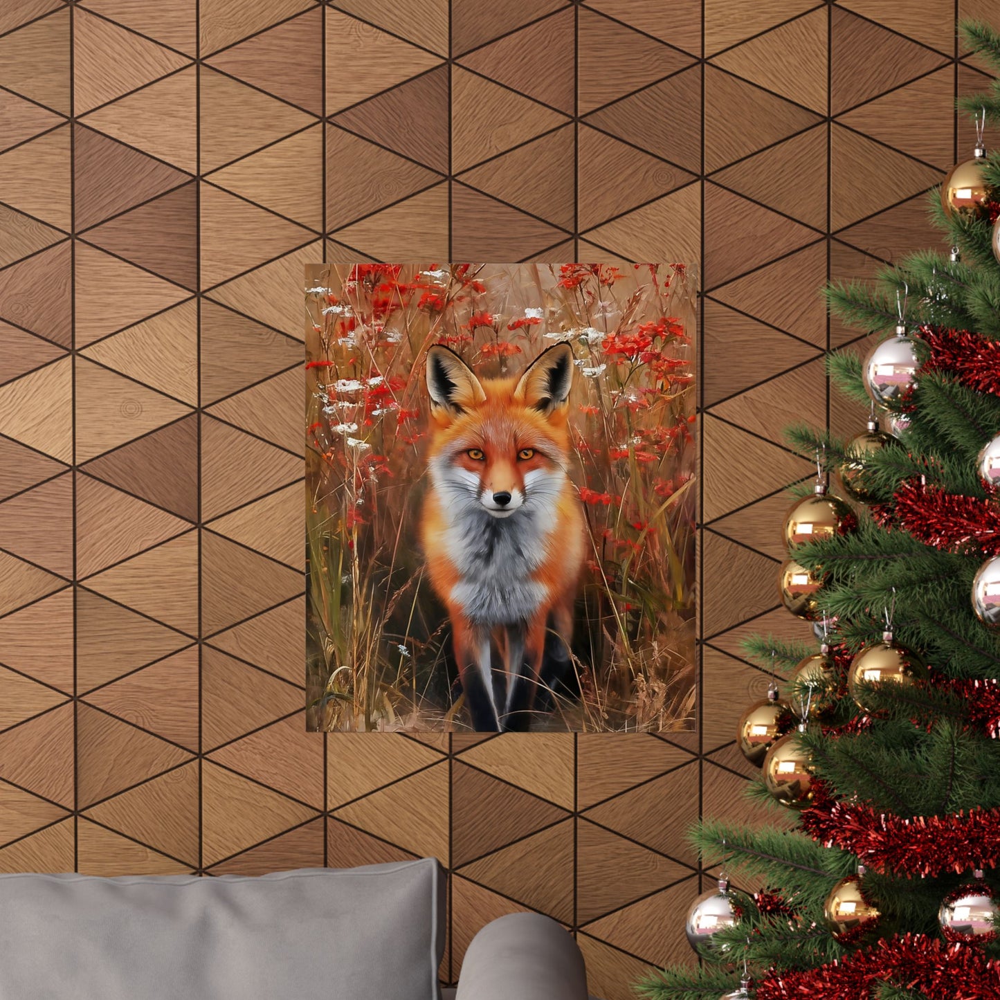Fox In The Field Poster
