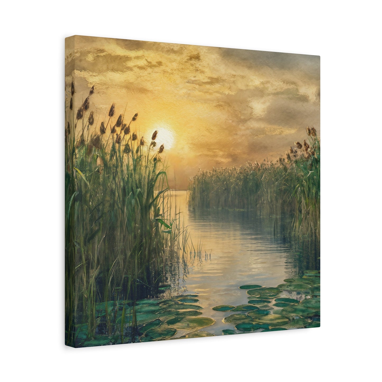 Water Lilly Sunset Wall Art