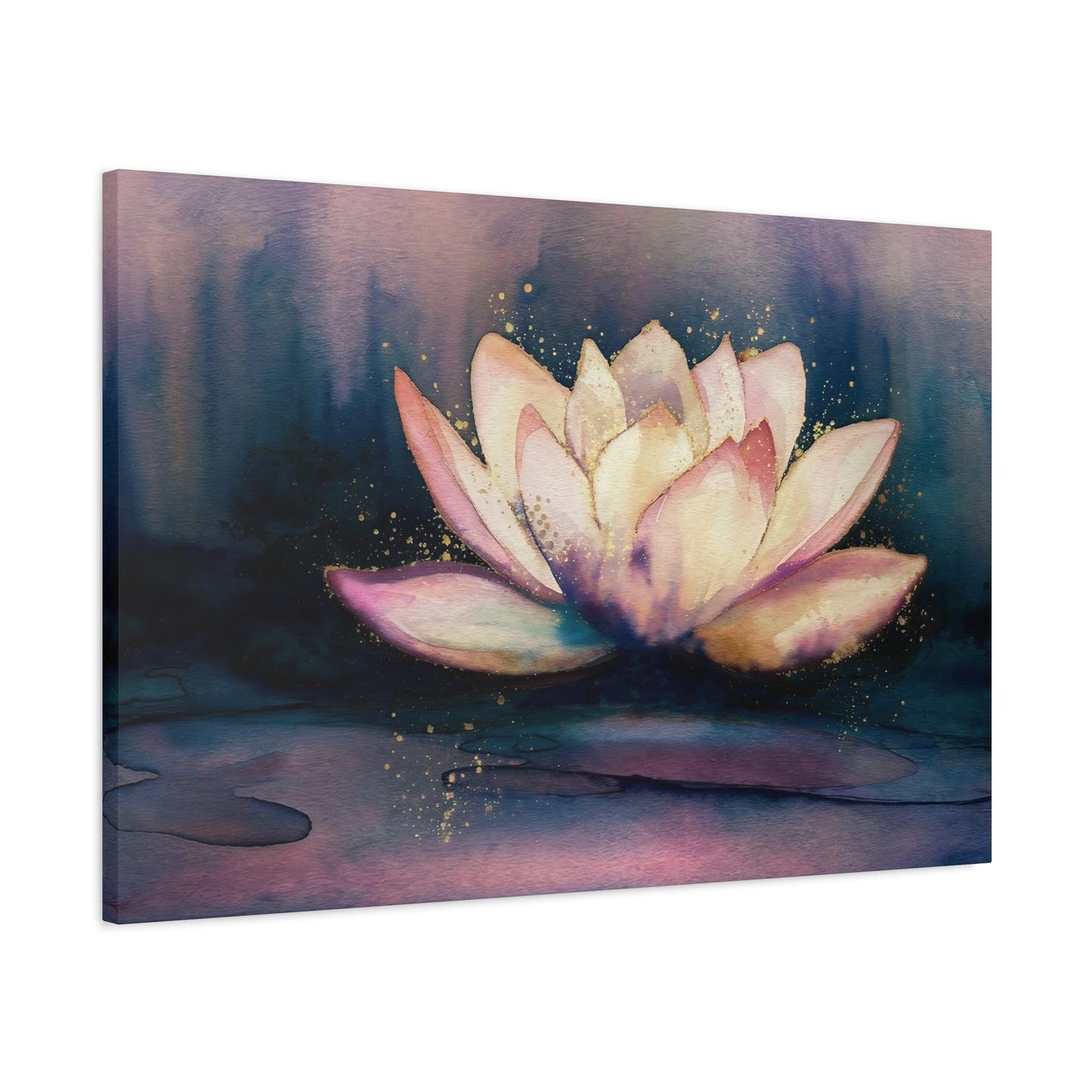 Lotus Flower Watercolor Canvas Wall Art
