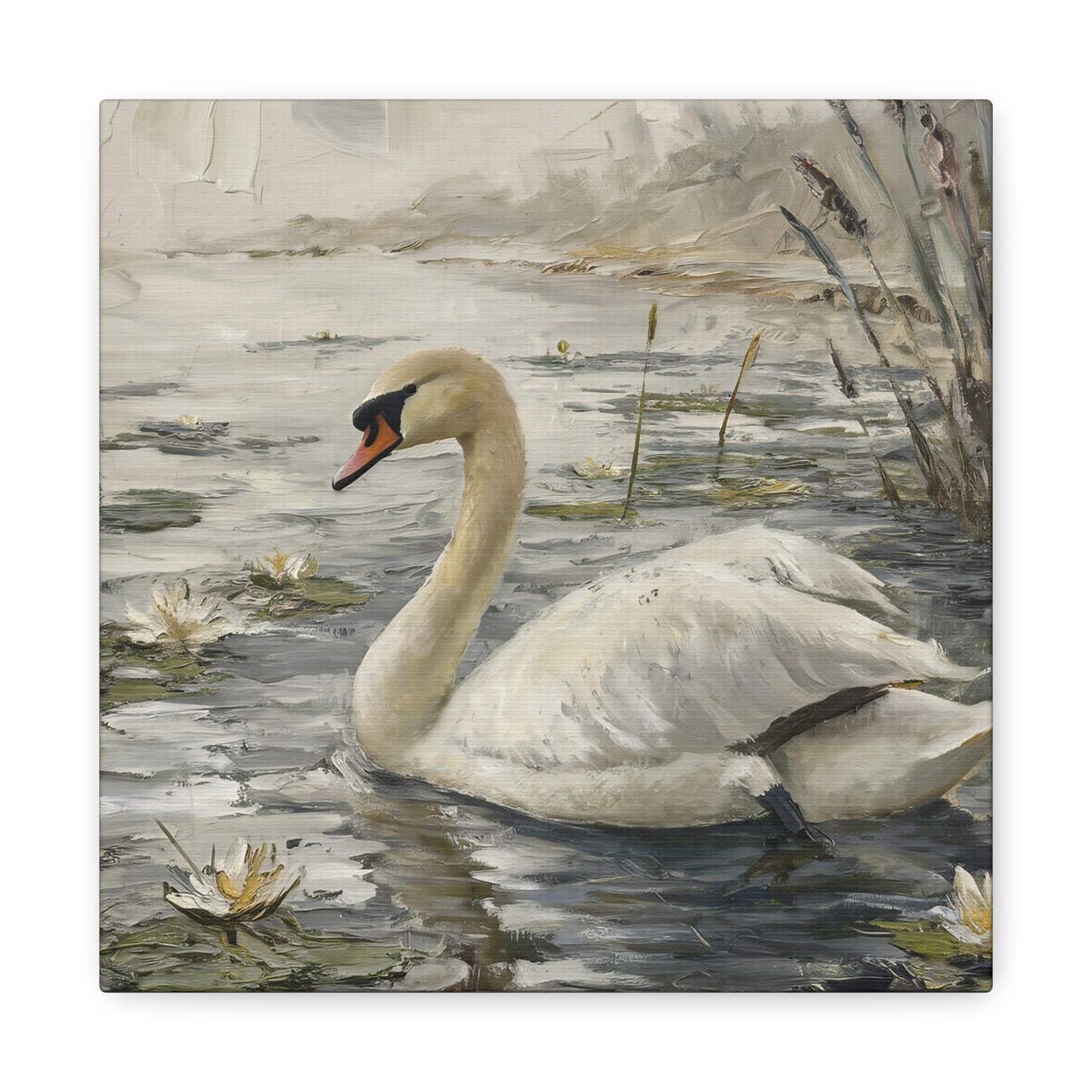 Oil Painting Swan Canvas Wall Art