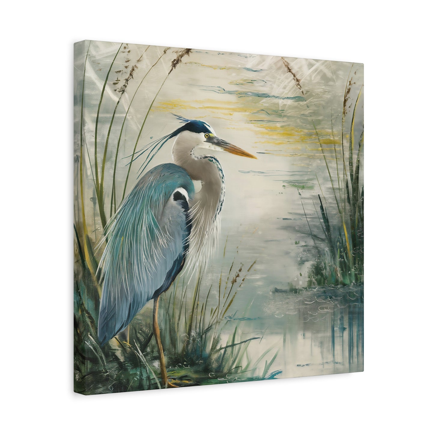 Blue Heron Oil Painting Canvas Wall Art