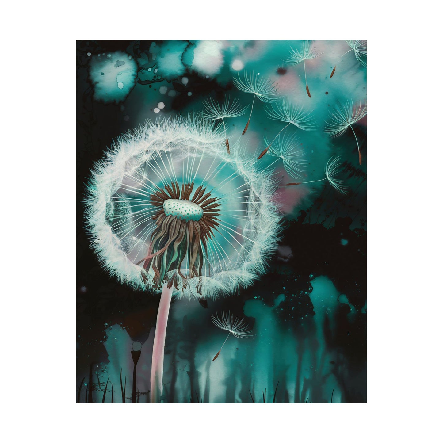 Dandelion Seeds Blowing Away Poster