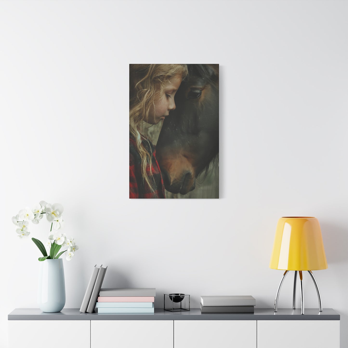 Girl With Horse Canvas Wall Art