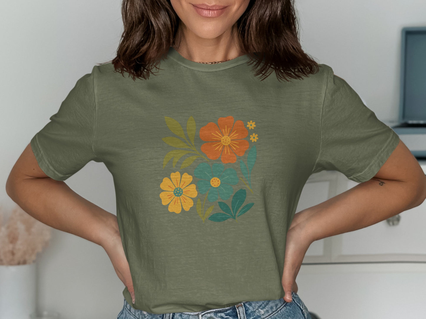 Floral Patterned Graphic Tee Shirt product type