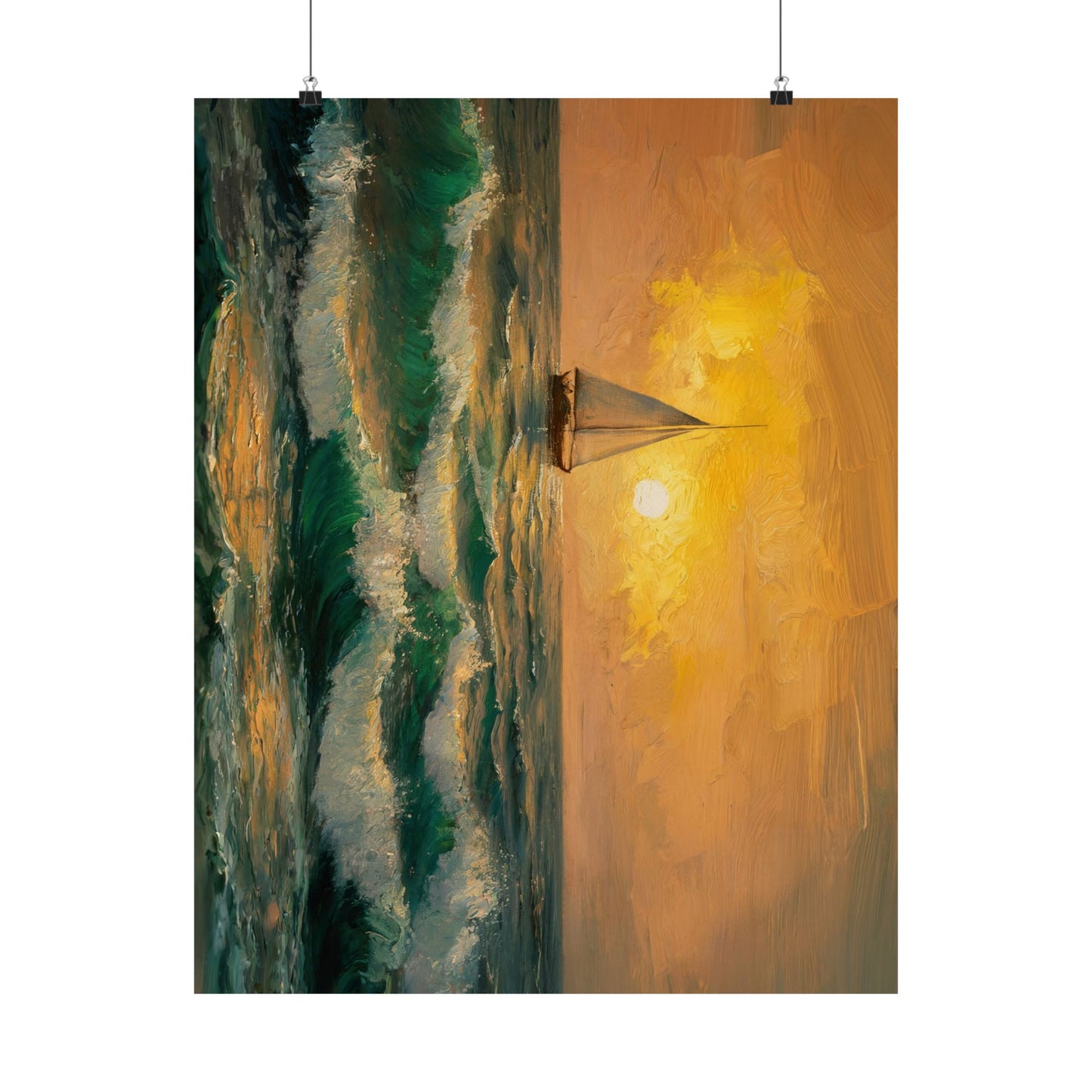 Sailboat At Sunset Poster