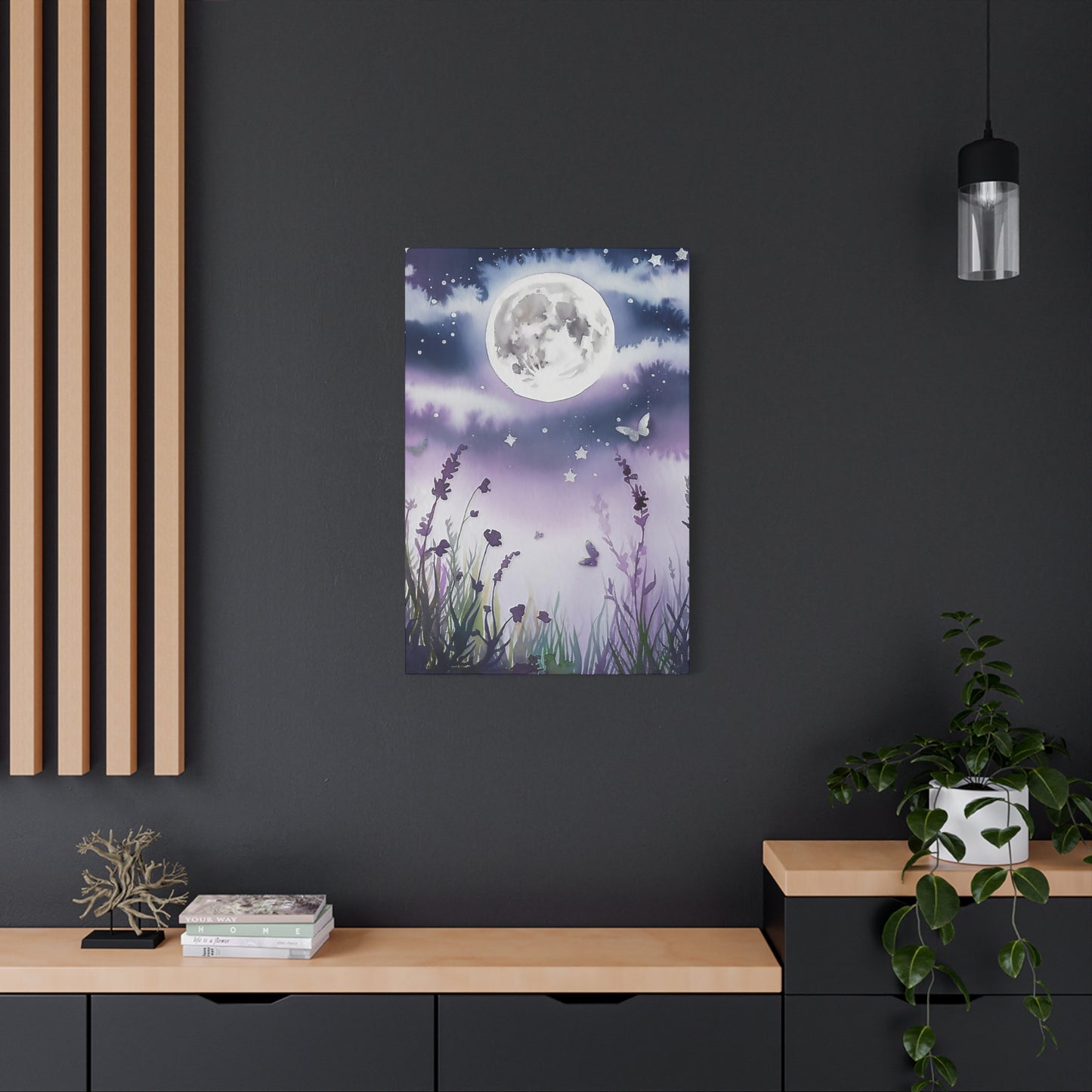 Moonlit Flowers Canvas Wall Art