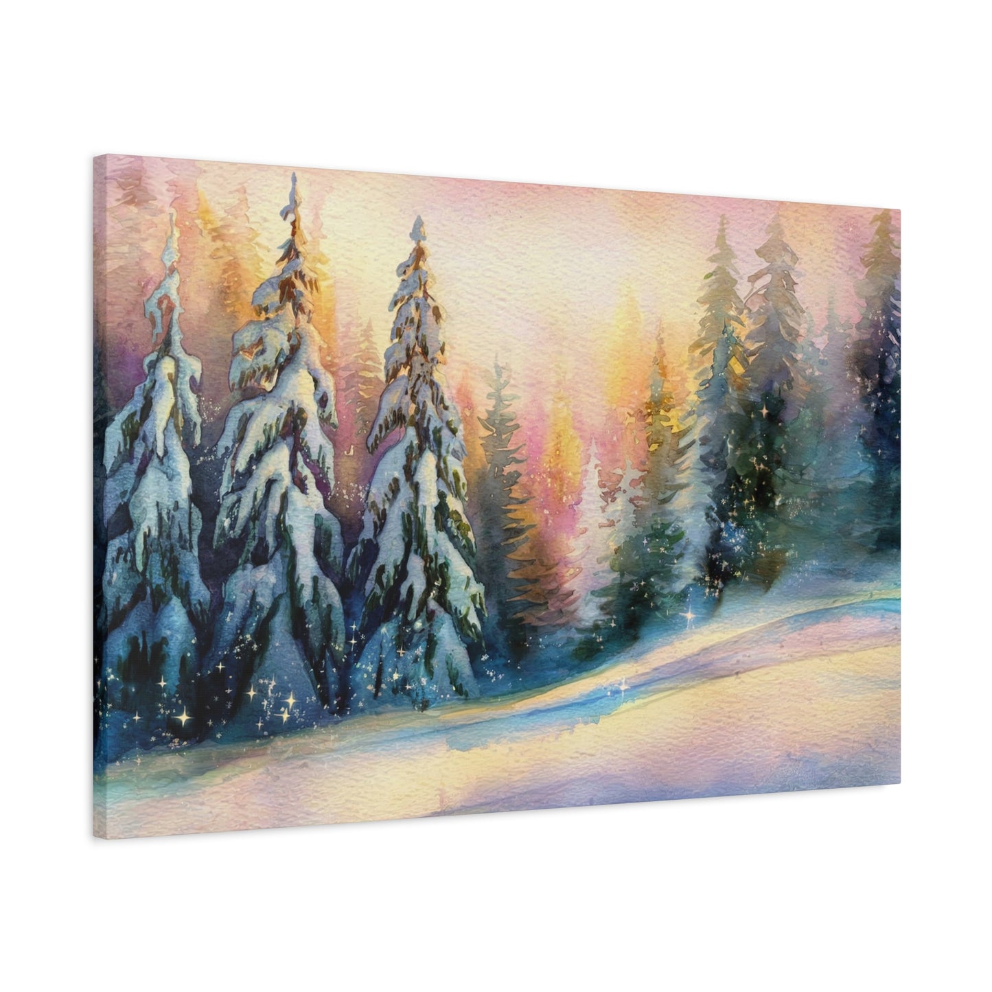 Winter Forest Sunset Matte Canvas Print | Premium Wall Art