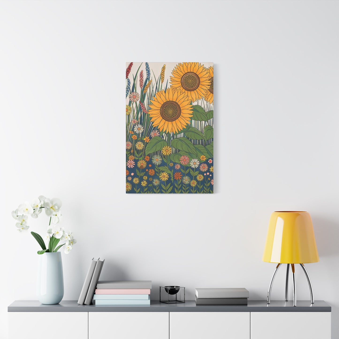 Folk Art Flowers Canvas Wall Art
