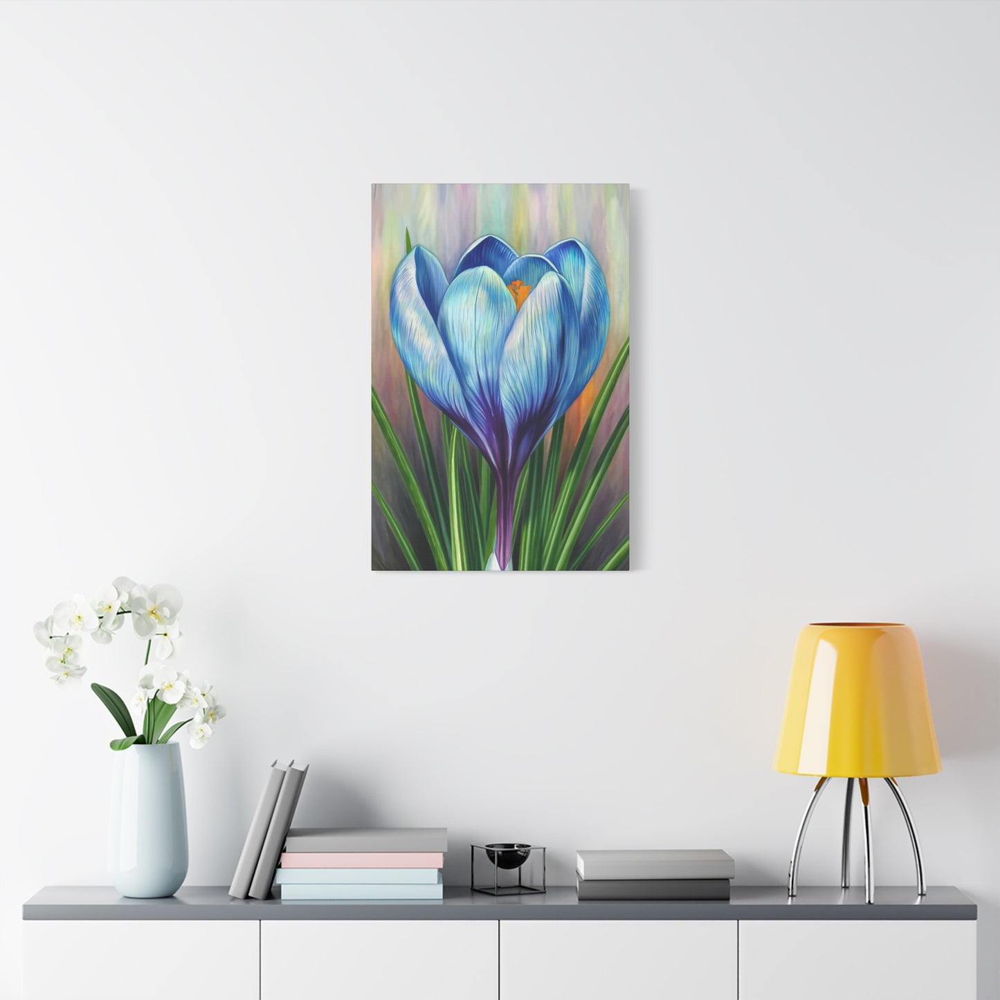 Blooming Crocus Flower Canvas Wall Art