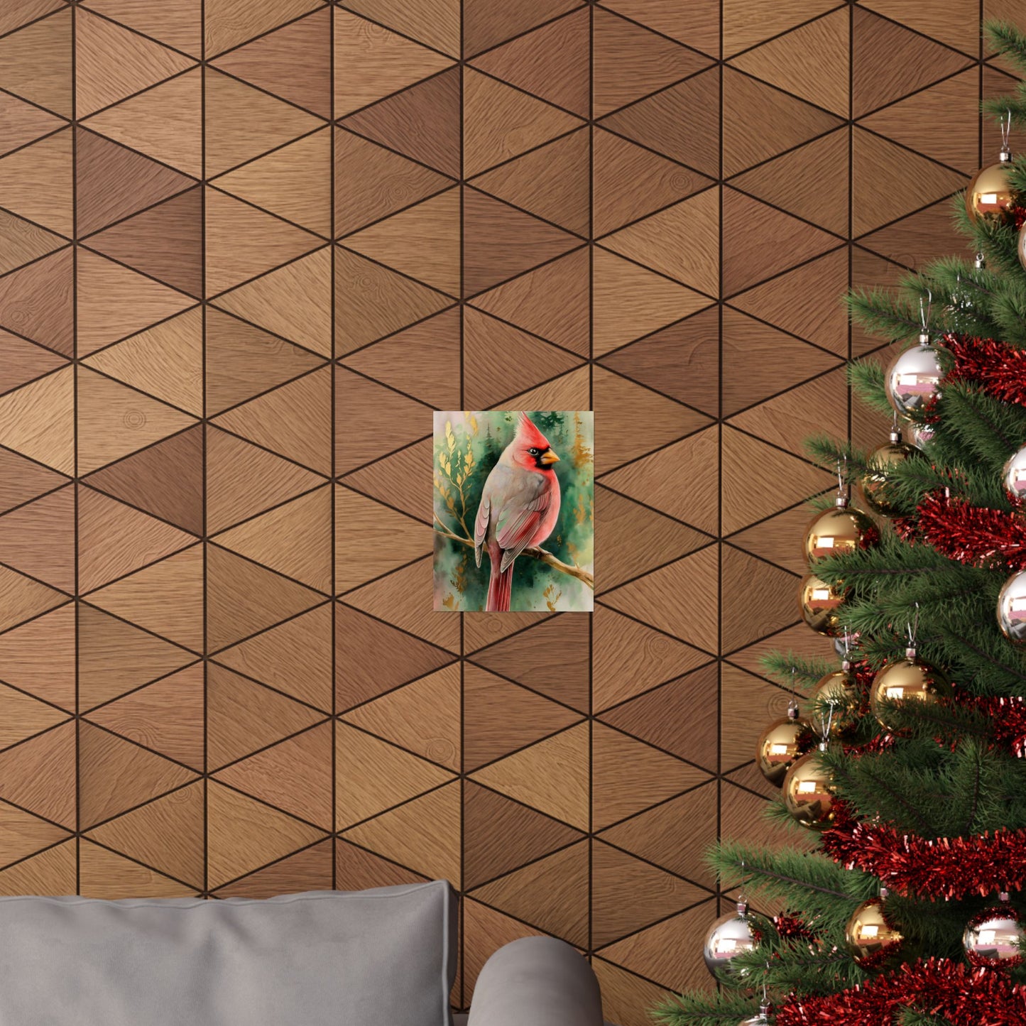 Cardinal With Pines Poster