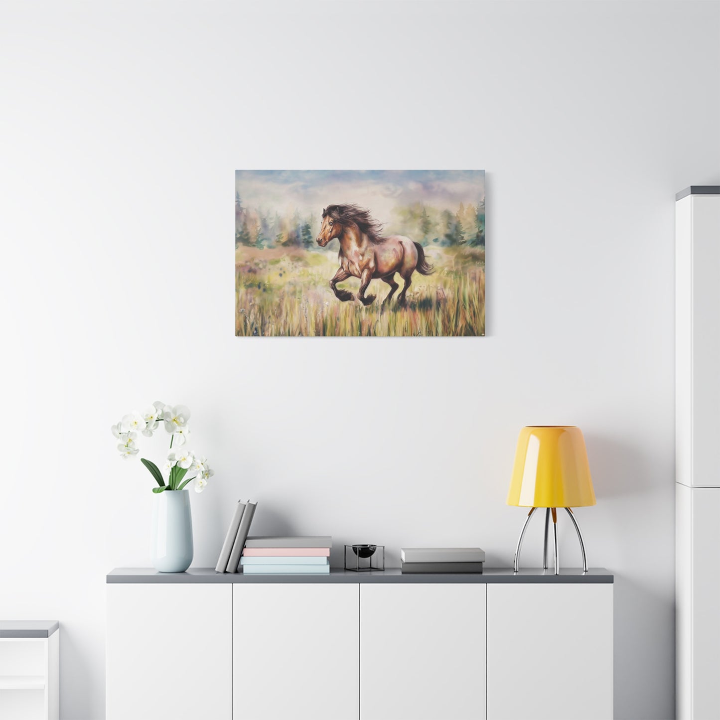 Wild Horse Watercolor Canvas Wall Art