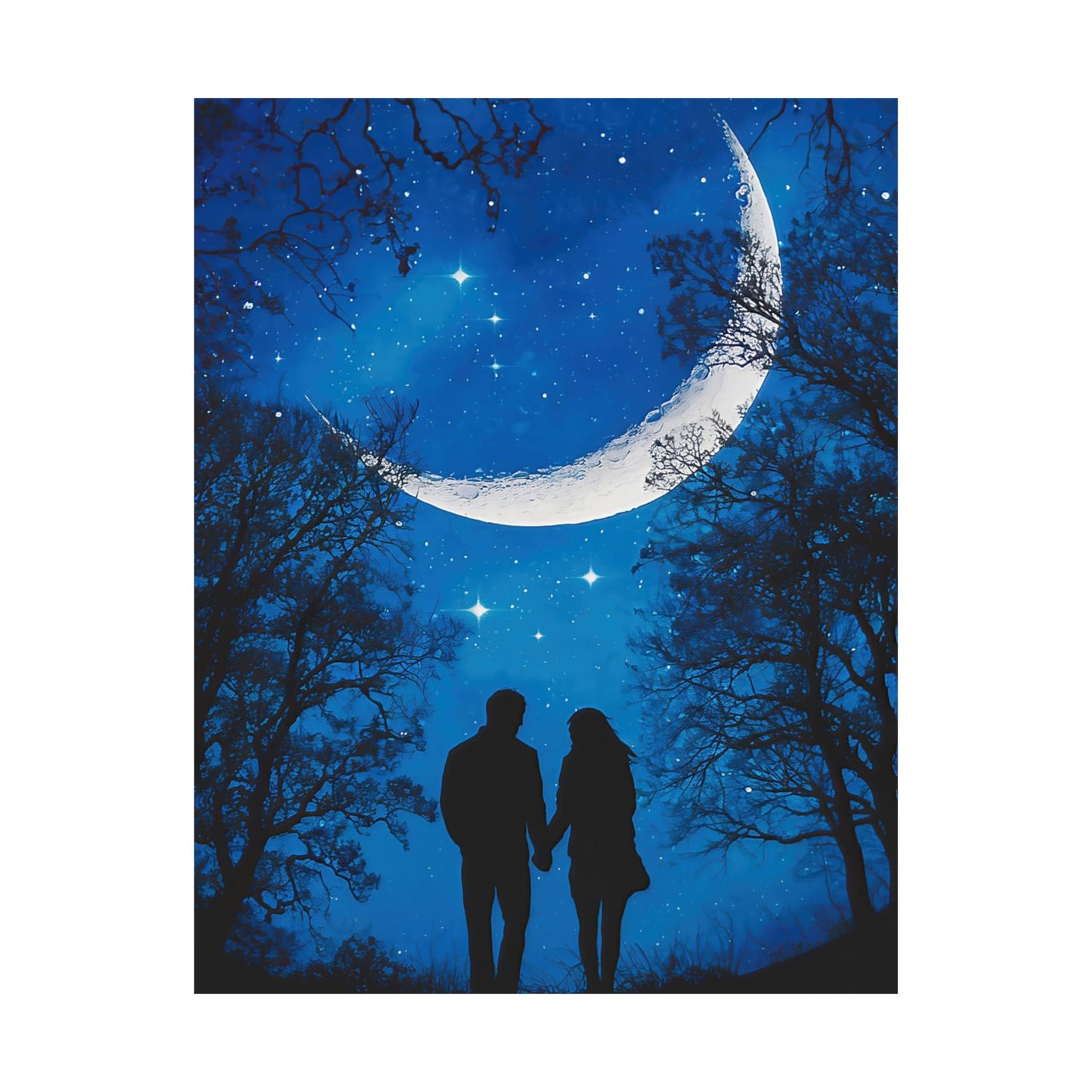 Couple Under The Moon Poster