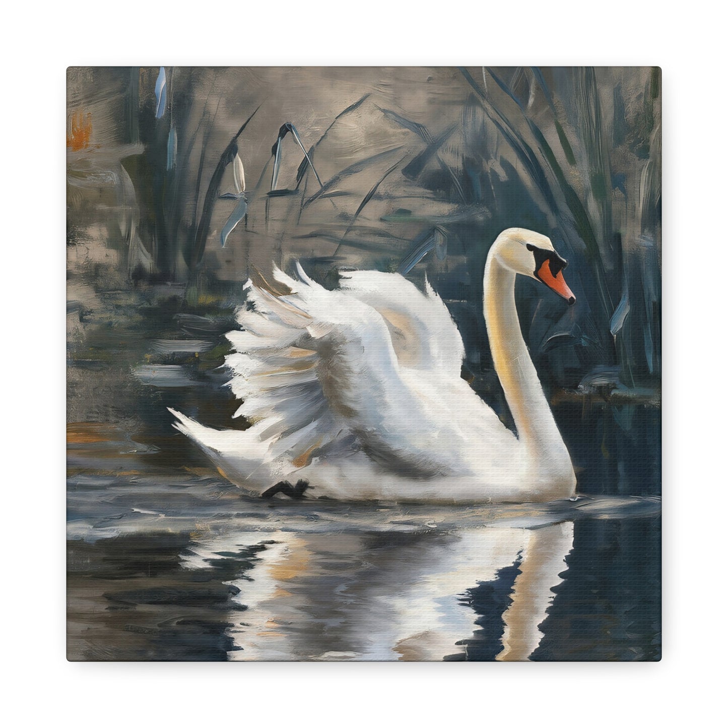 Swan Oil Painting Canvas Wall Art