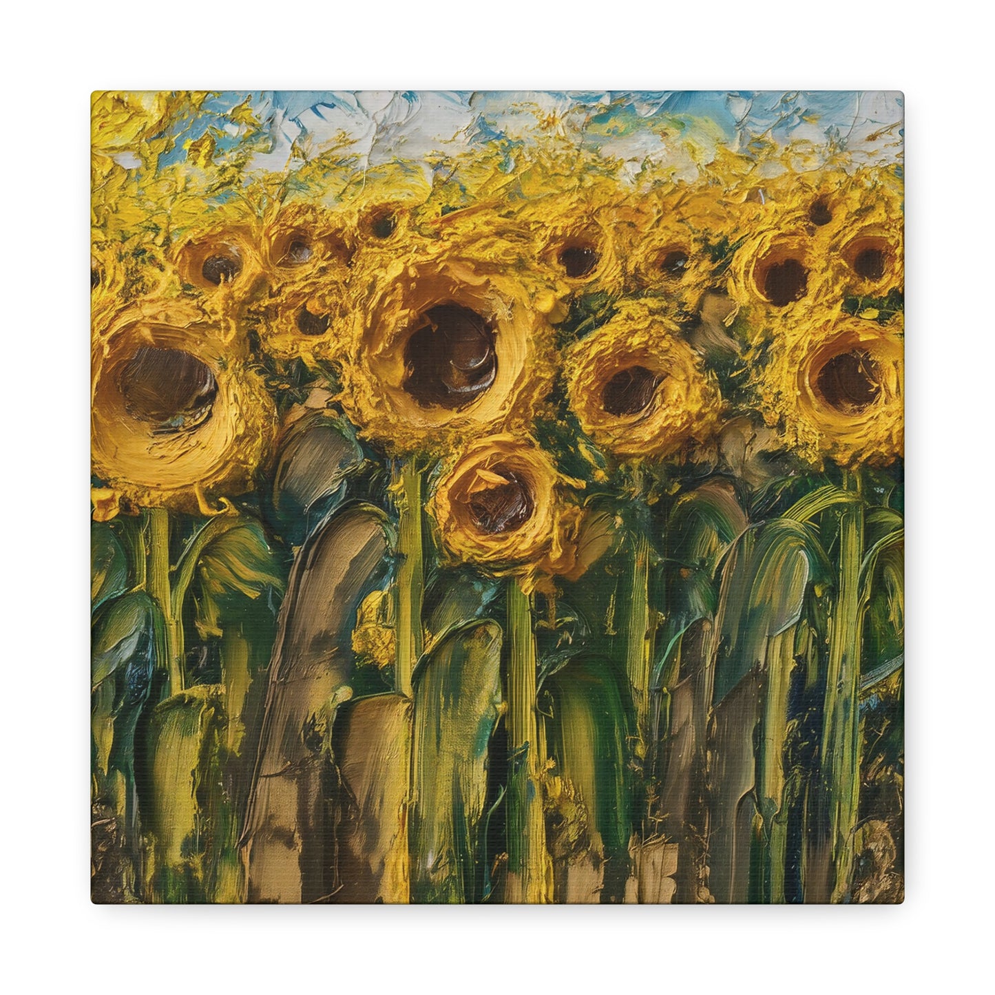 Field Of Sunflowers On A Sunny Day Oil Painting Canvas Wall Art