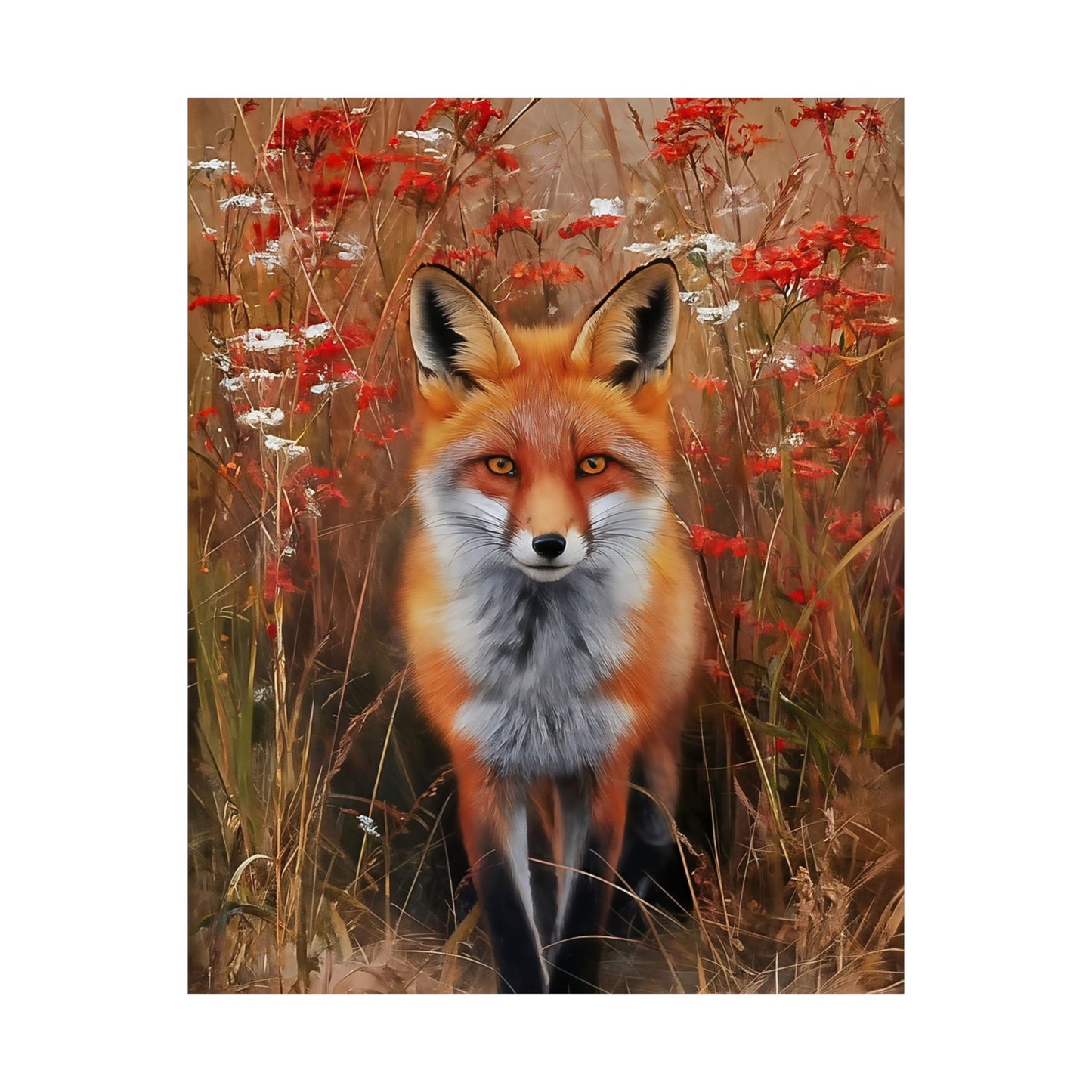 Fox In The Field Poster