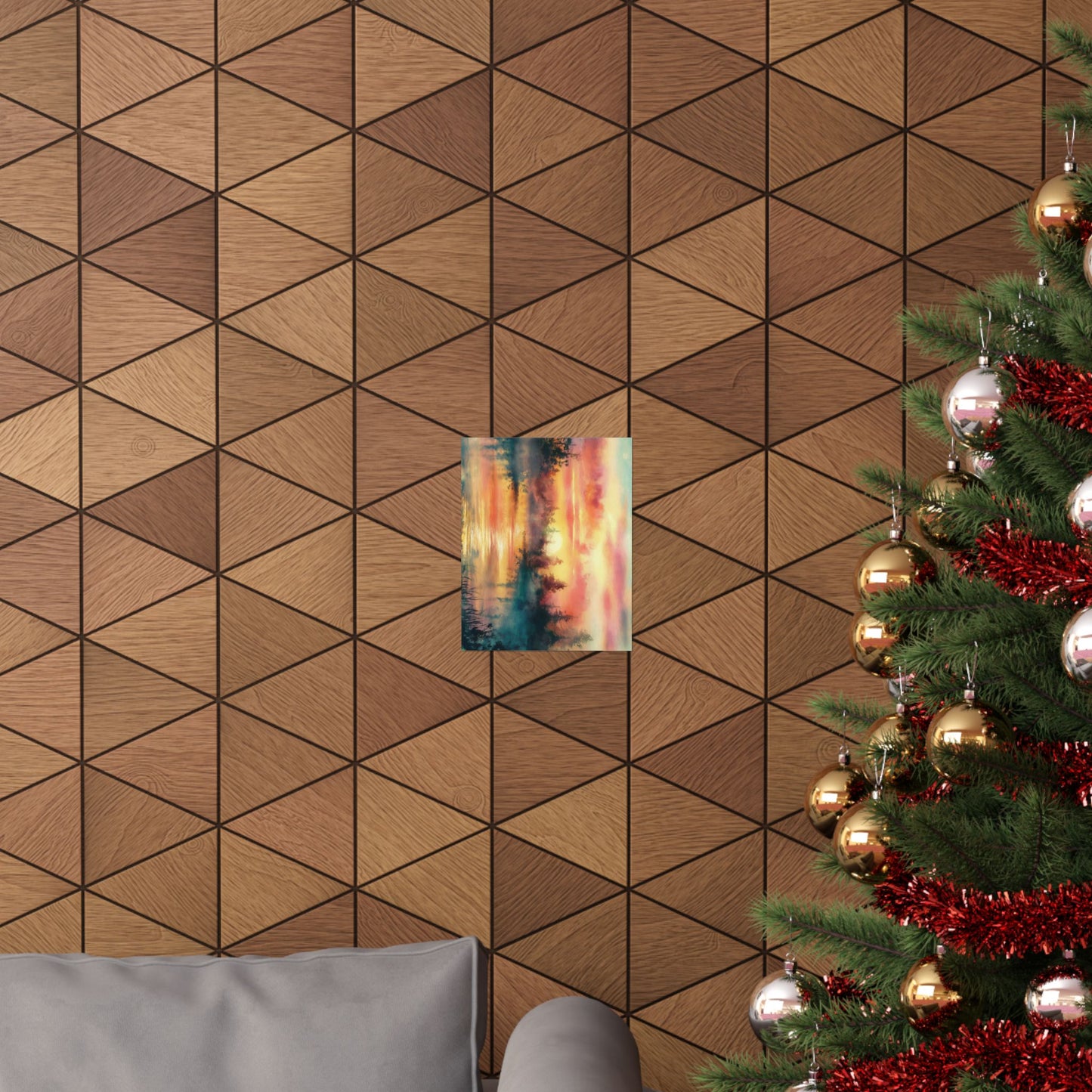 Dreamy Woodland Pond Sunset Poster