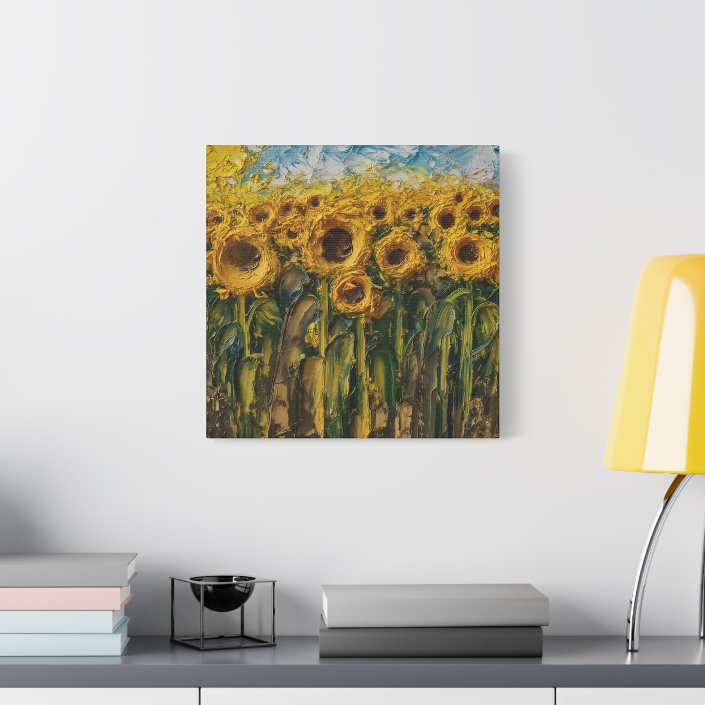 Field Of Sunflowers On A Sunny Day Oil Painting Canvas Wall Art
