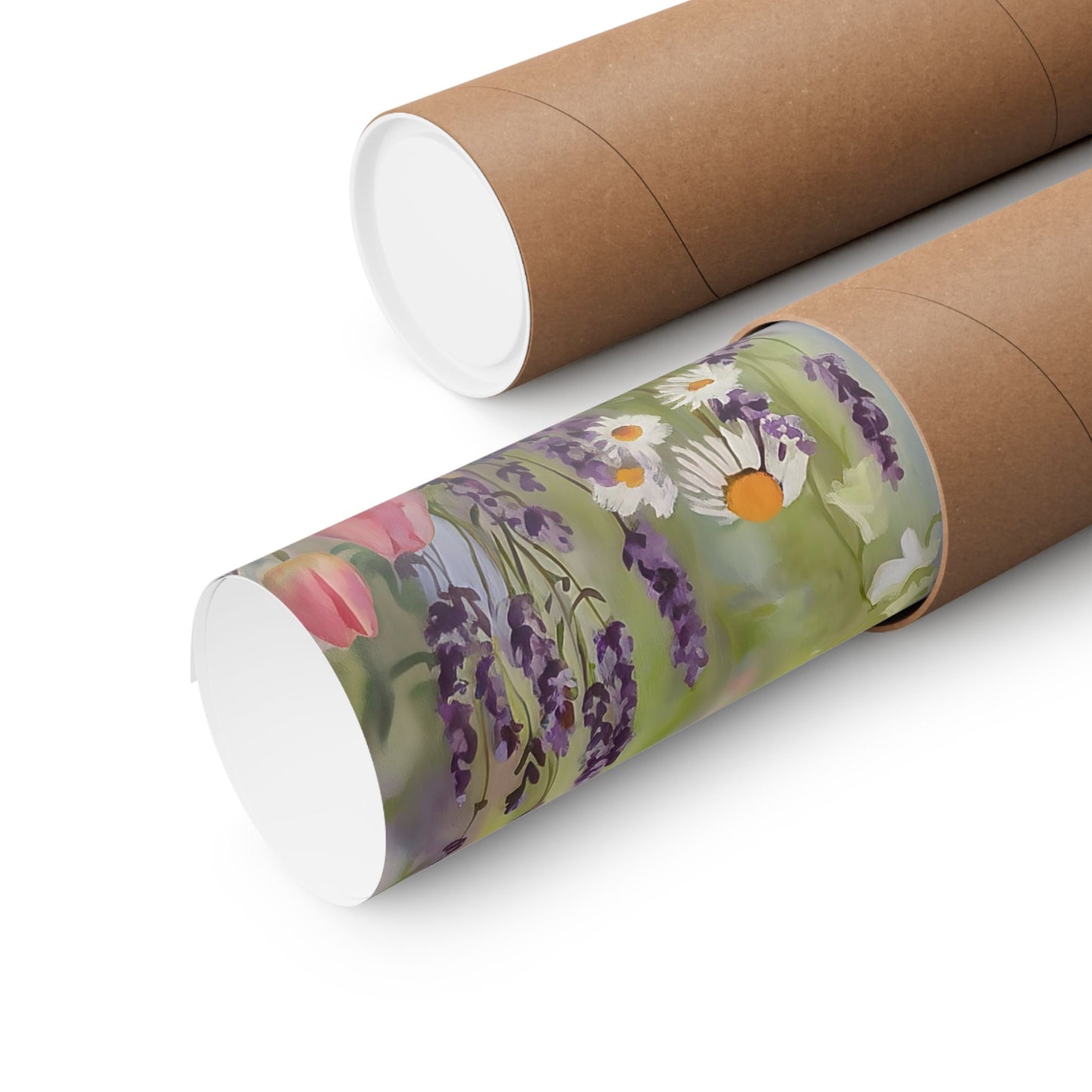 Field Of Flowers With Butterfly Poster