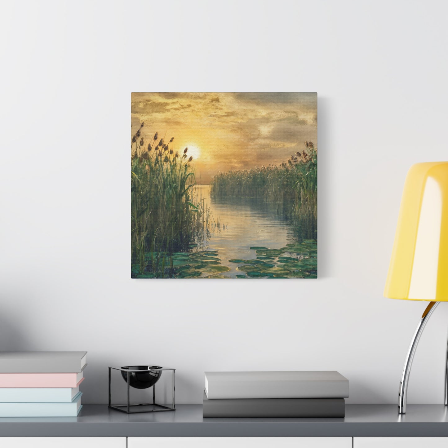 Water Lilly Sunset Wall Art