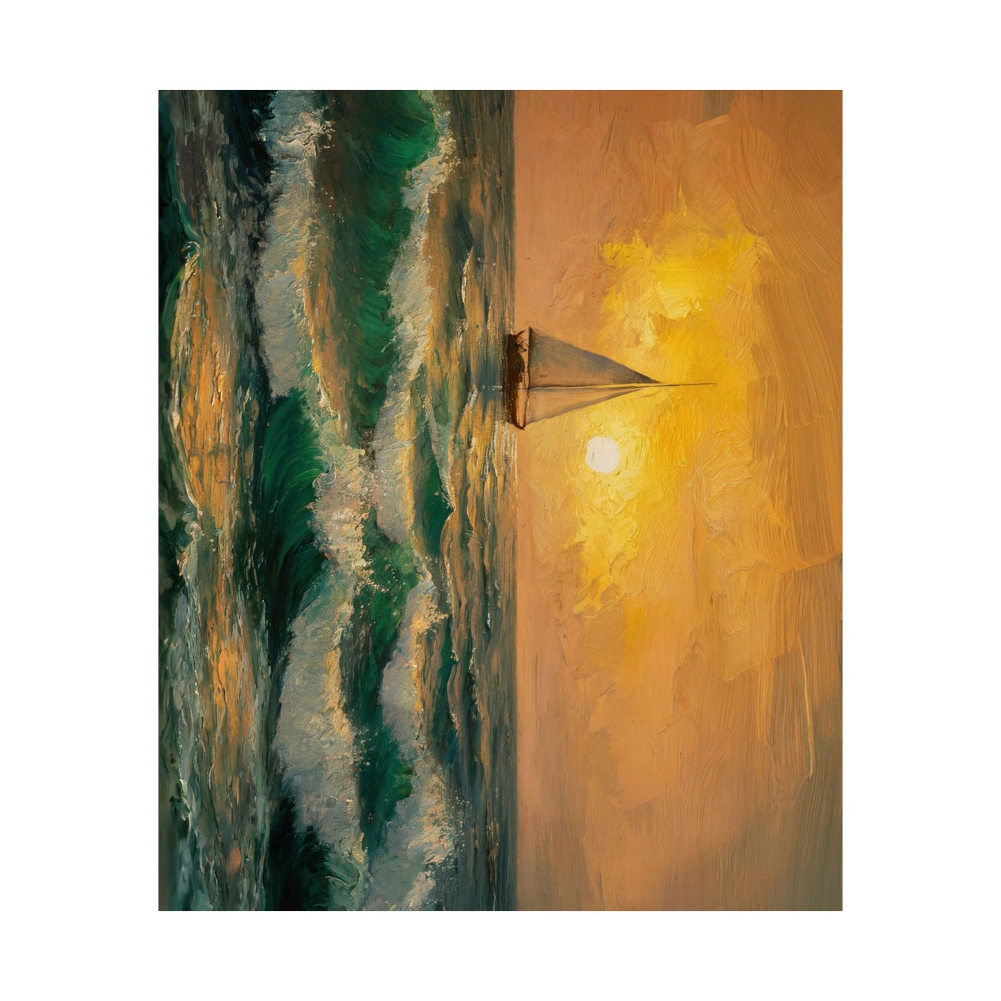 Sailboat At Sunset Poster