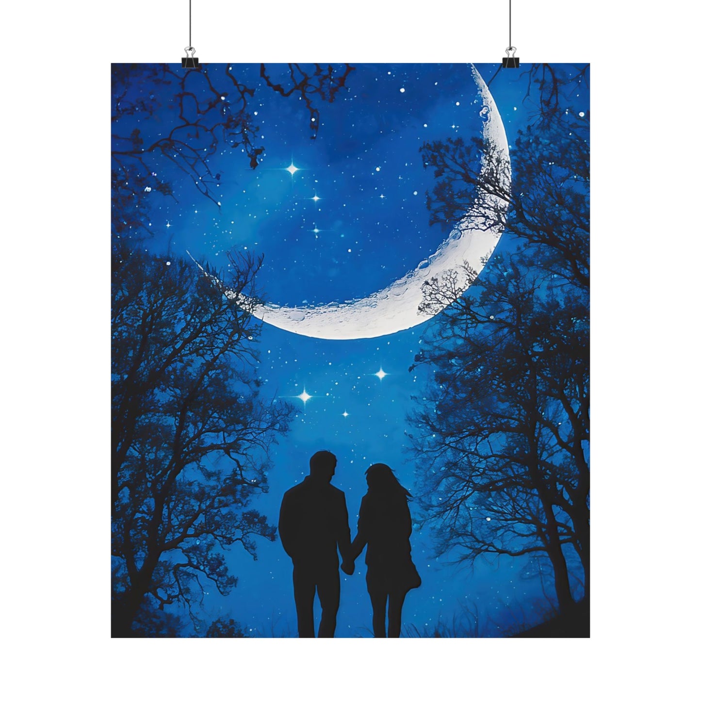 Couple Under The Moon Poster