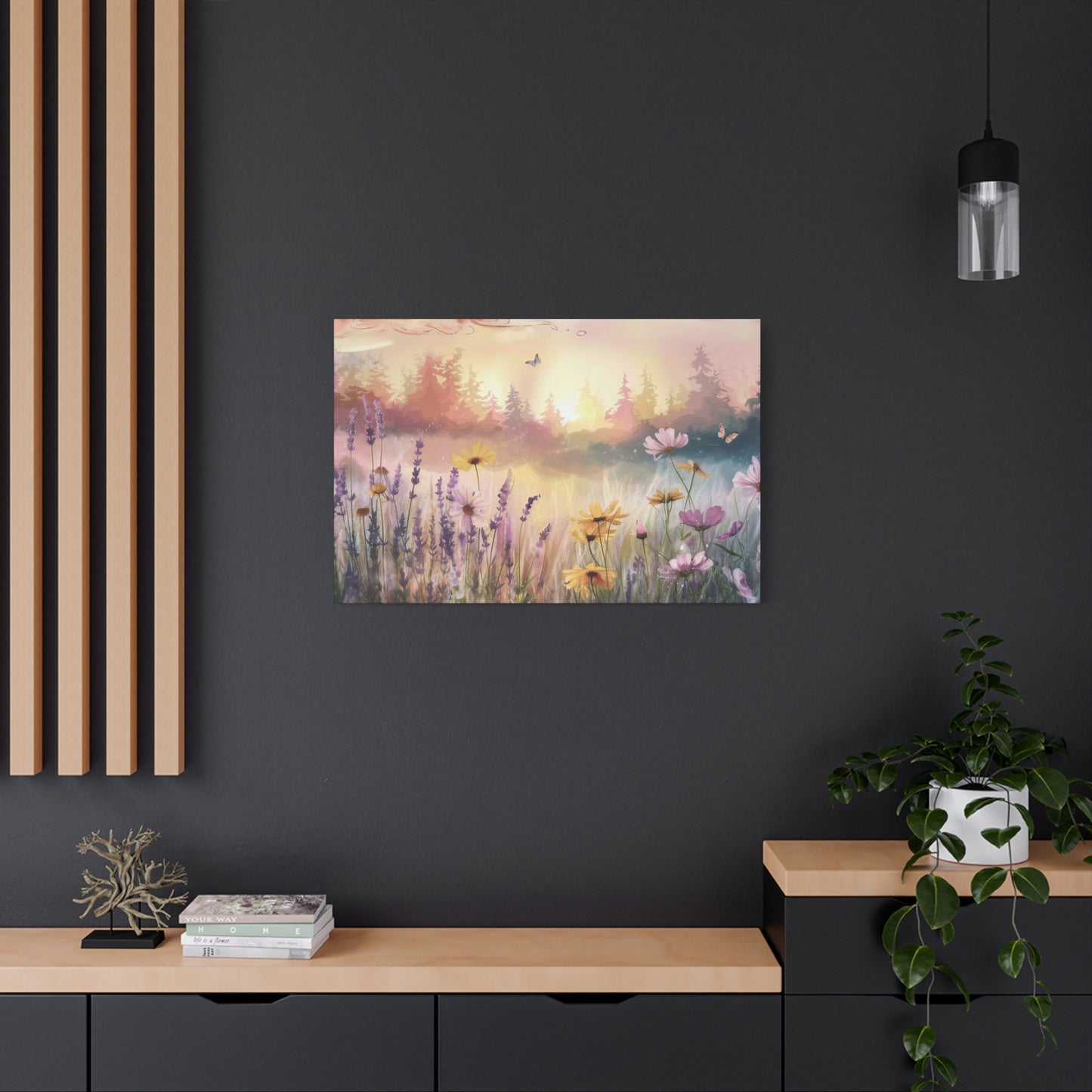 Dreamy Wildflower Meadow at Dawn Canvas Print