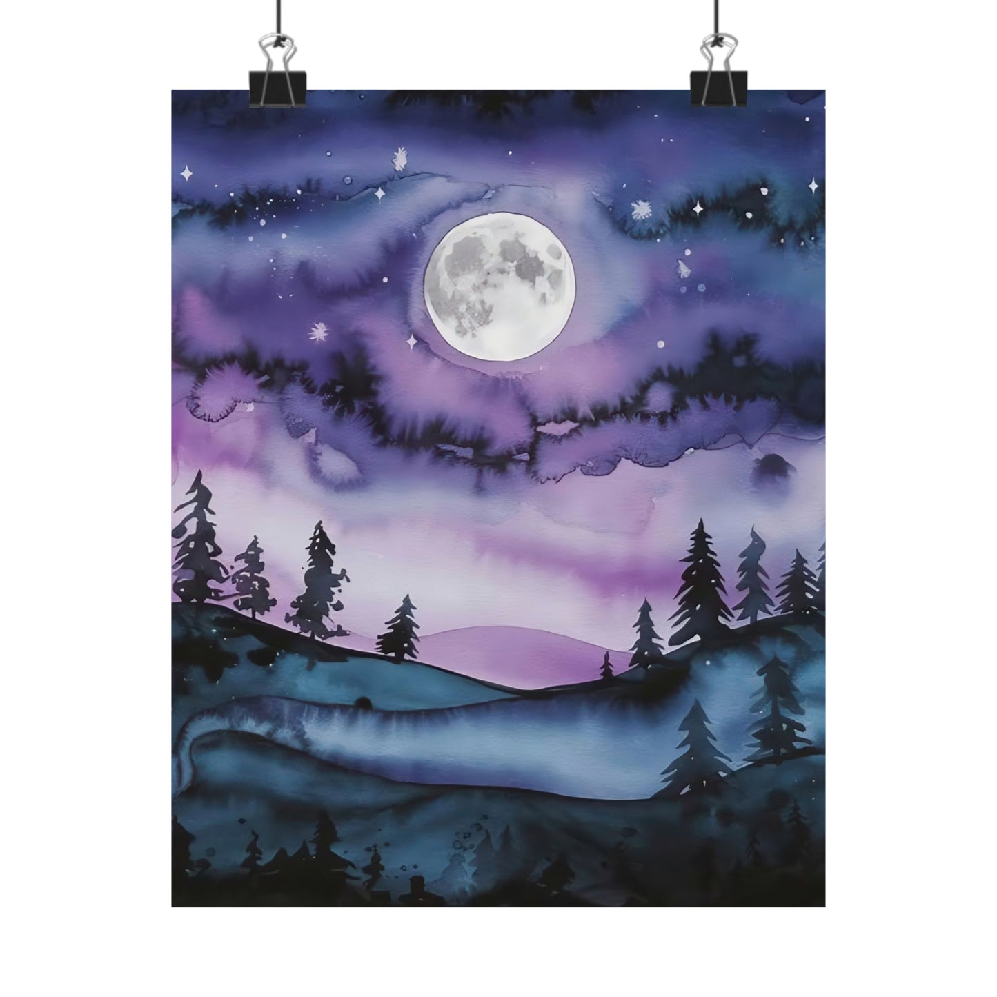 Full Moon Night Sky Poster
