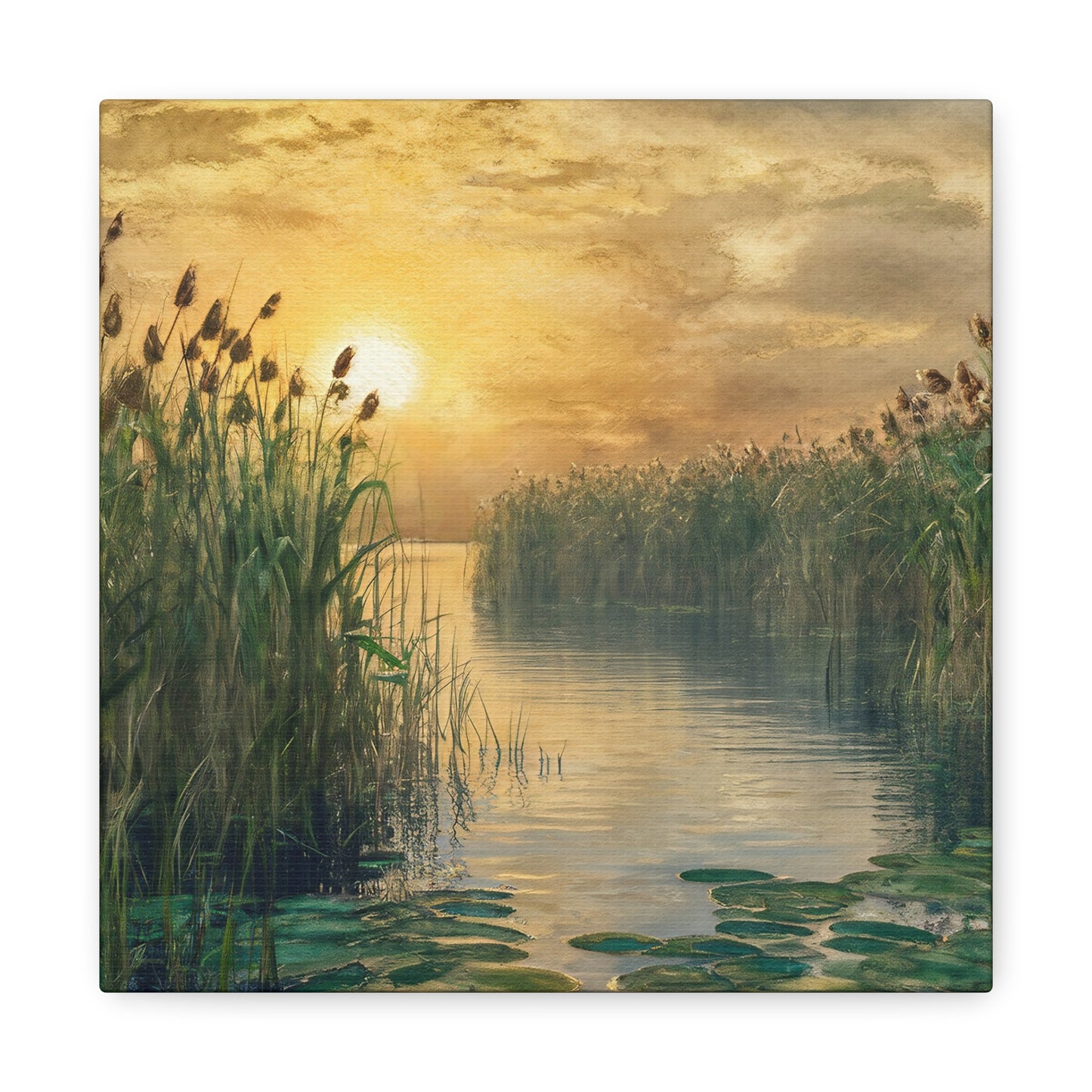 Water Lilly Sunset Wall Art