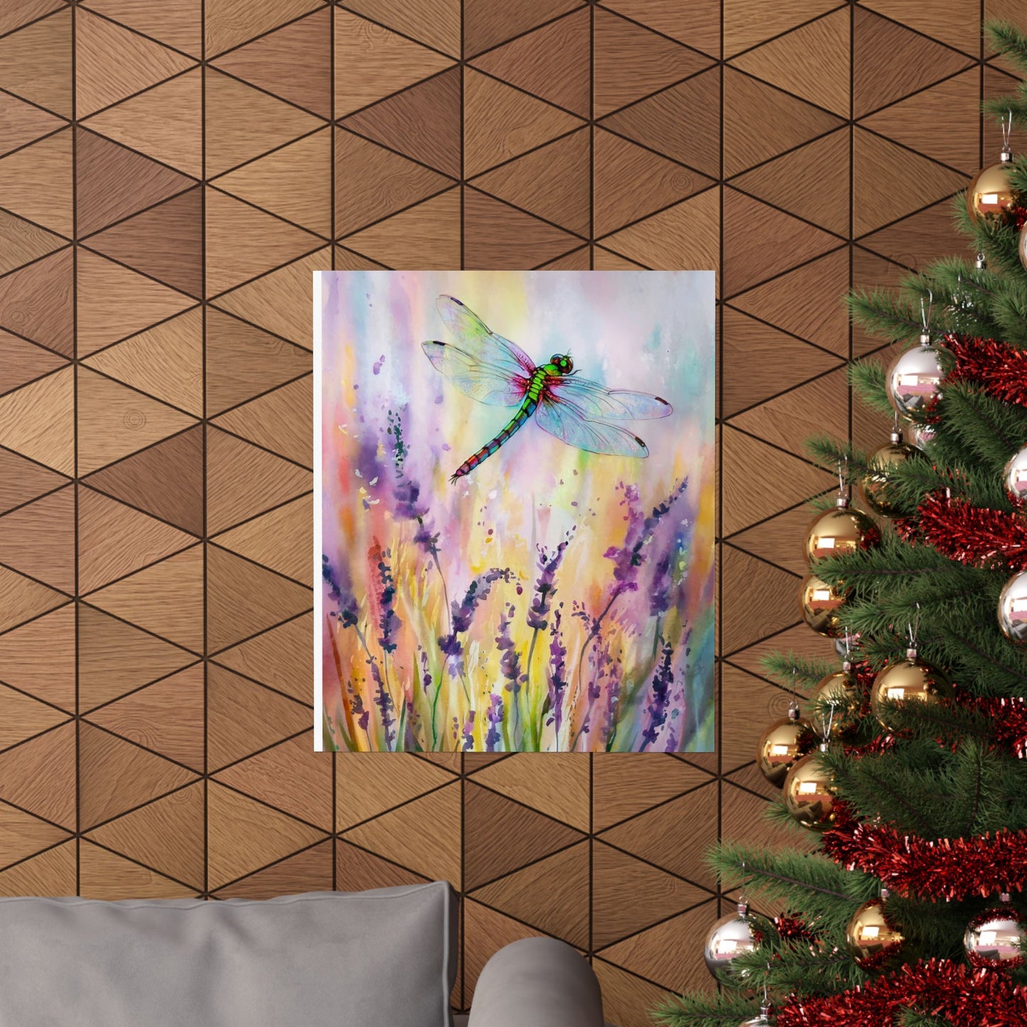 Flowers With Dragonfly Poster
