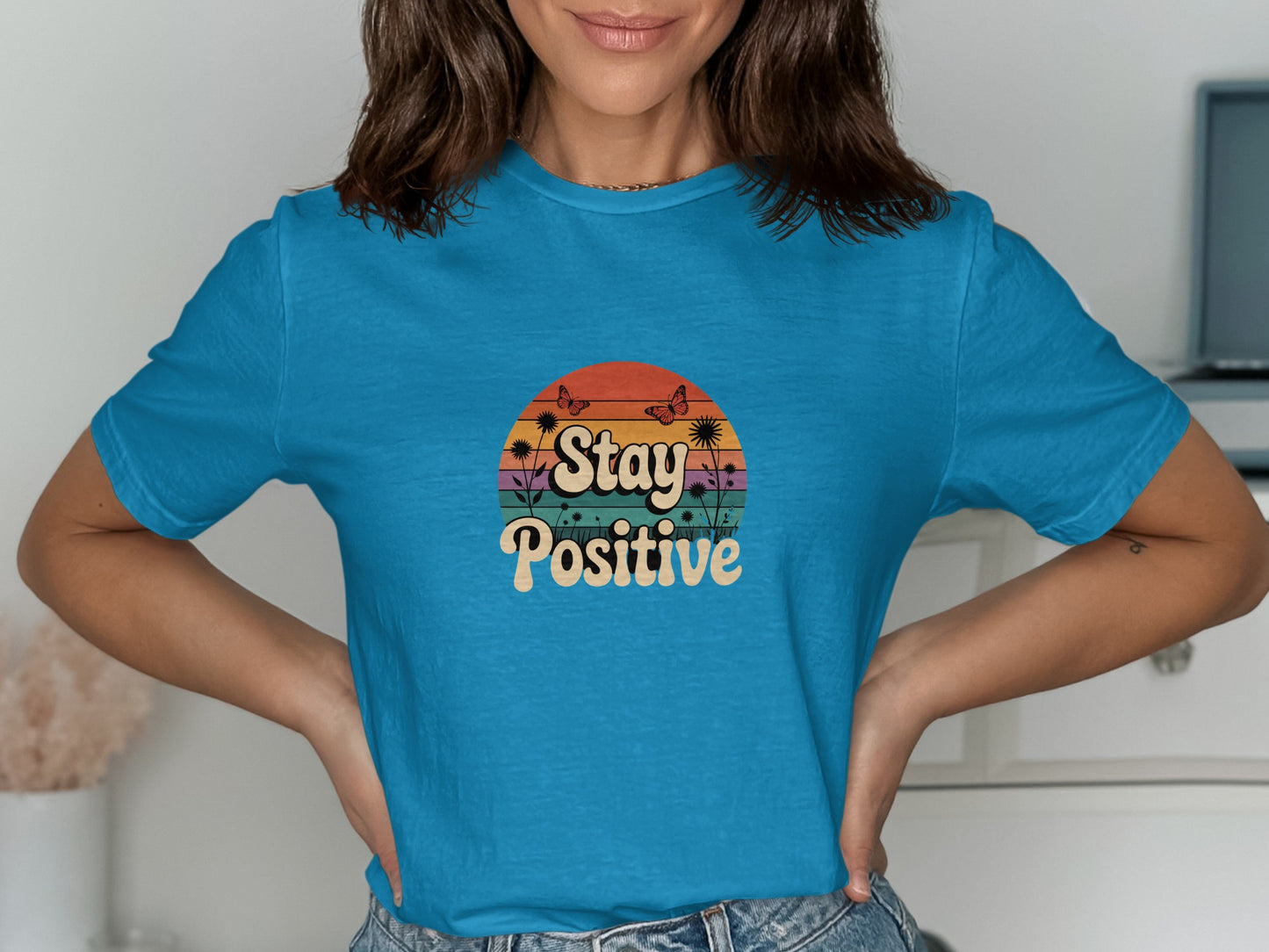 Stay Positive Colorful Graphic Tee Shirt product type