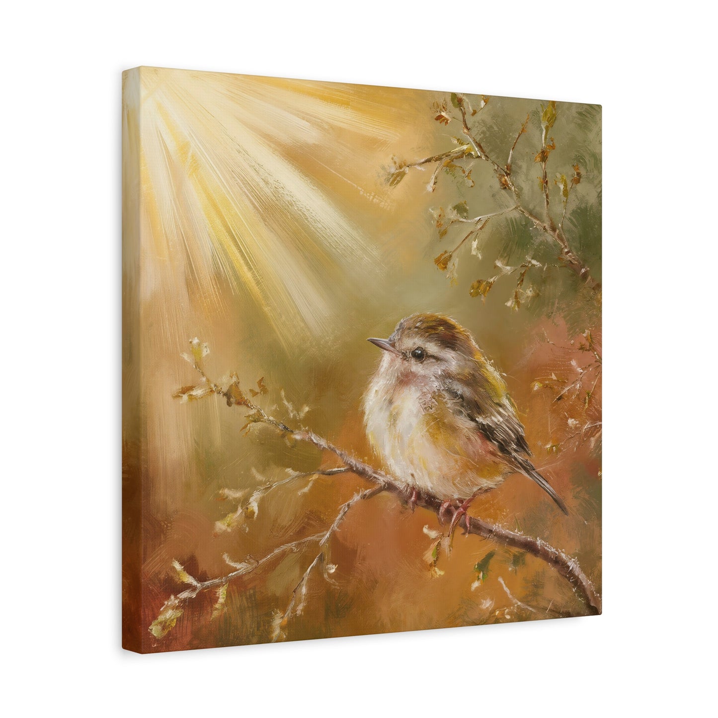 Golden Sparrow Canvas Wall Art