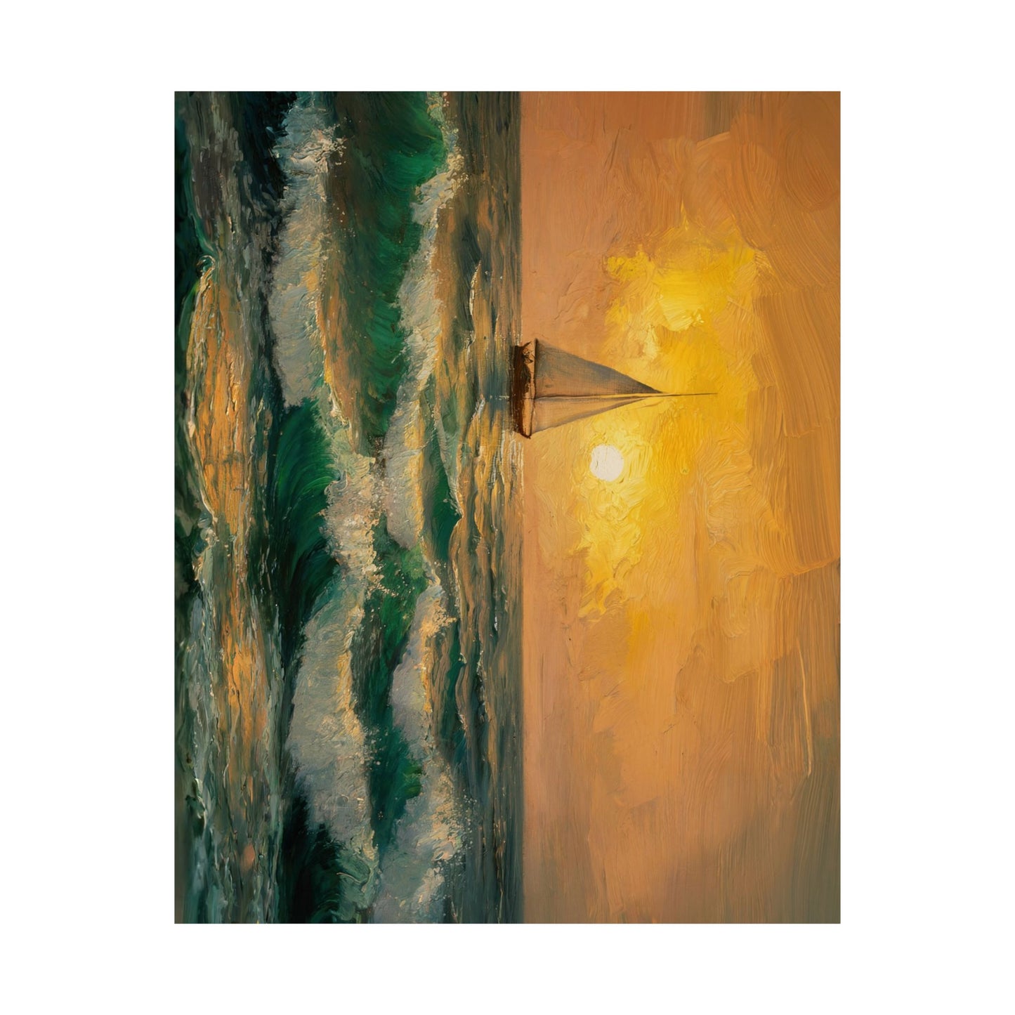 Sailboat At Sunset Poster