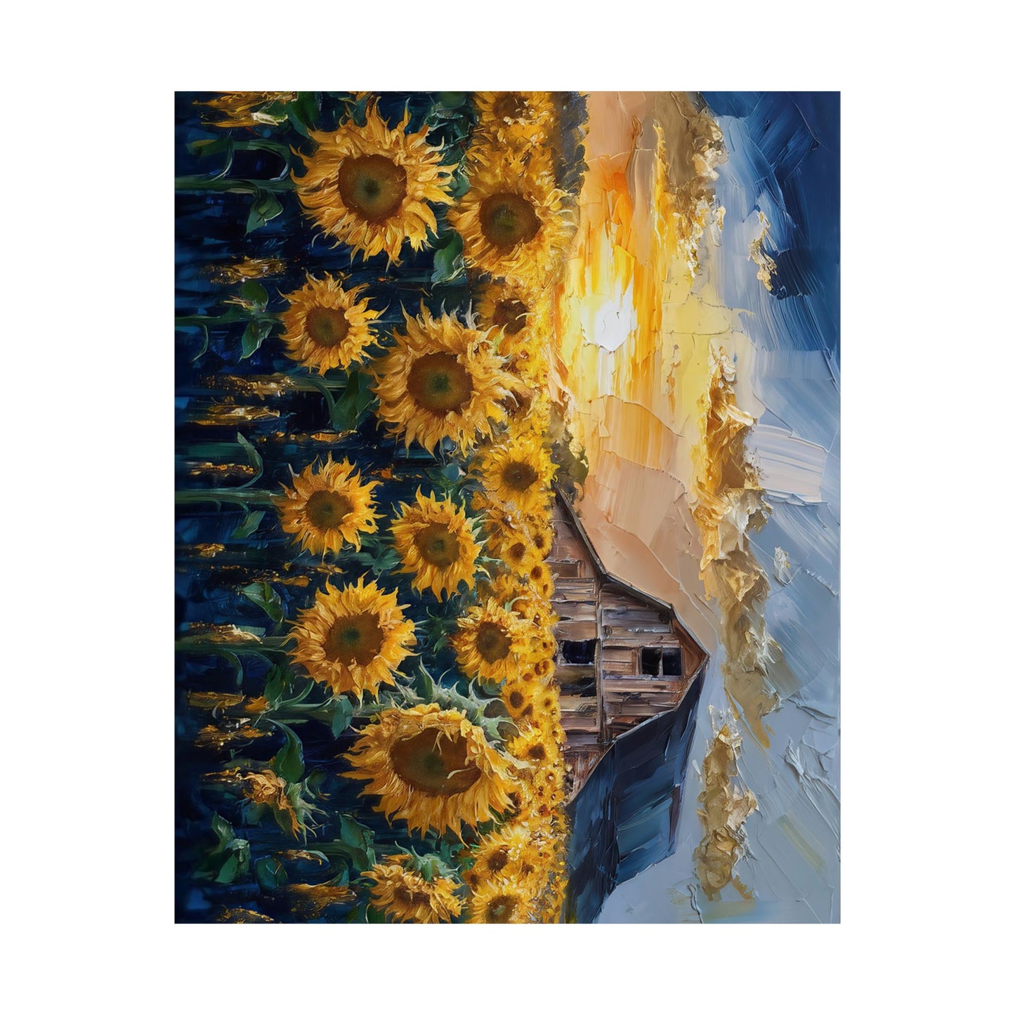Sunflower Fields Oil Painting Poster