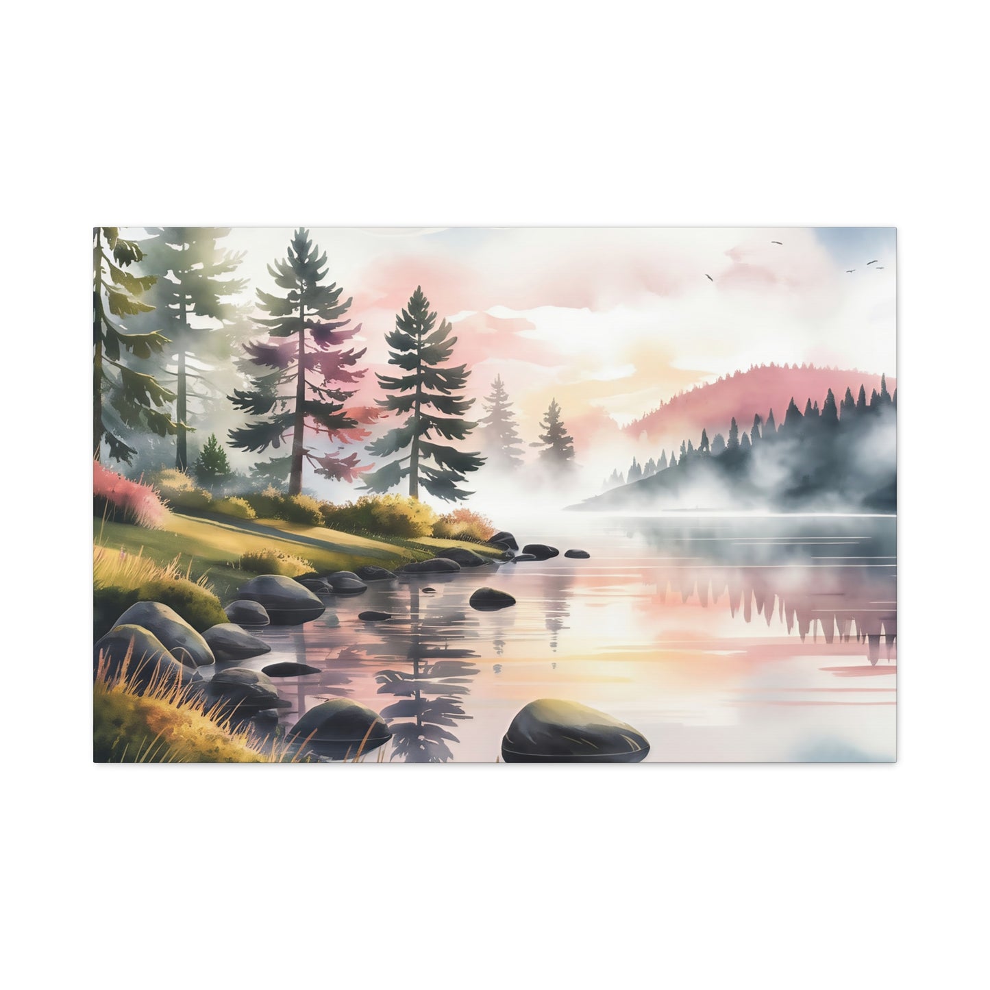 Moutain Sunrise Watercolor Canvas Print