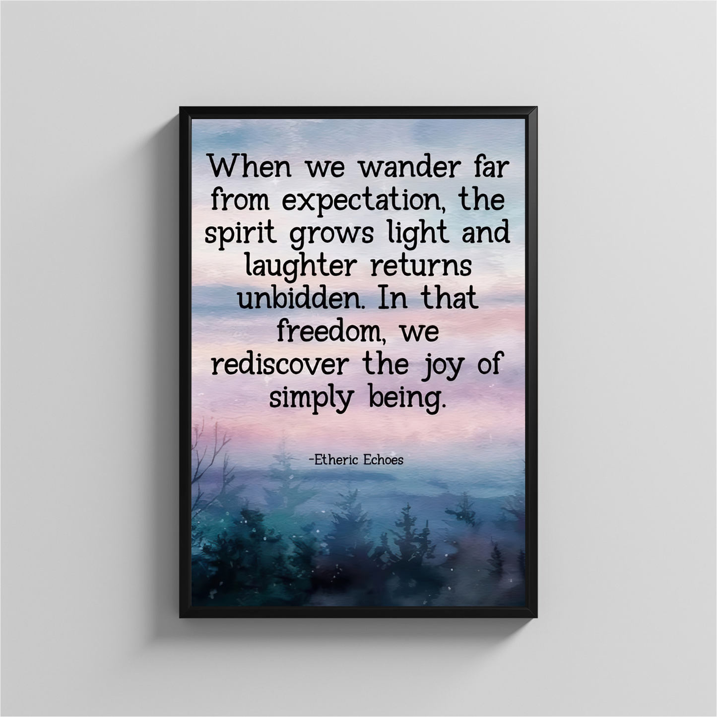 Forest Sunset Quote Wall Art – Printable Inspirational Poster