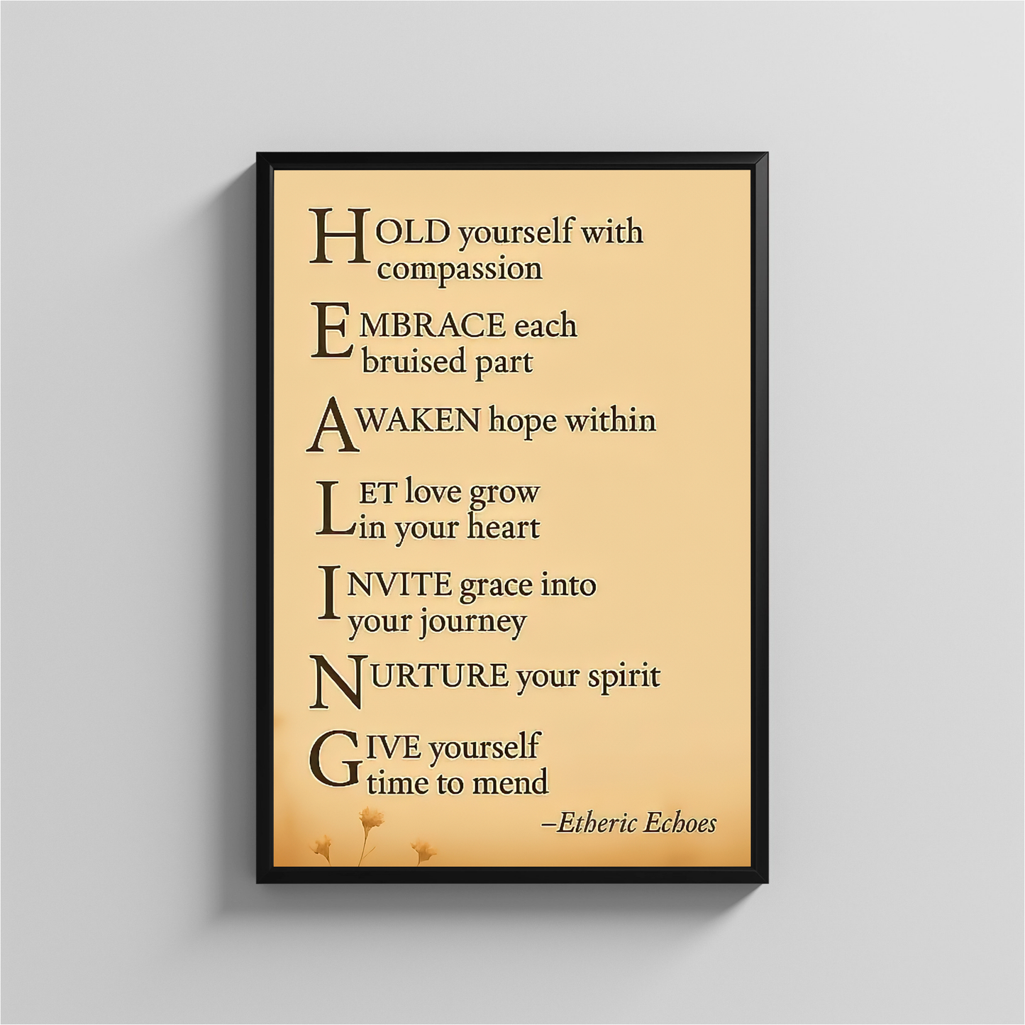Healing Acrostic Poem Wall Art Digital Download