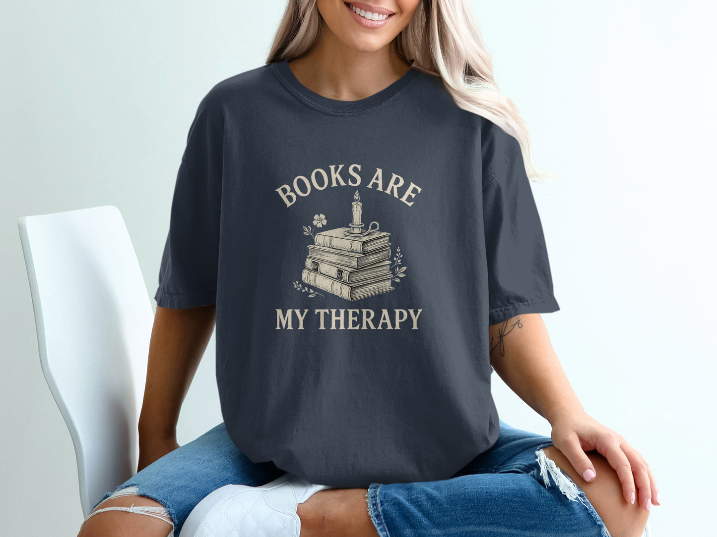 Books Are My Therapy Graphic T-Shirt product type