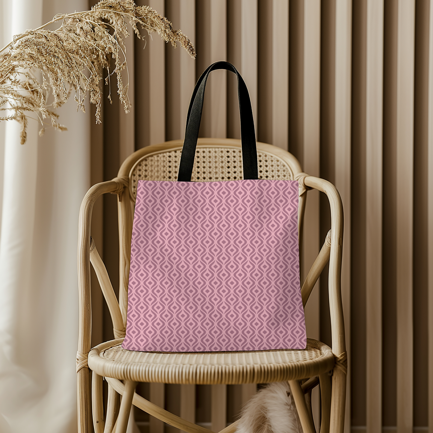 Classic Diamond Weave Tote in Dusty Rose